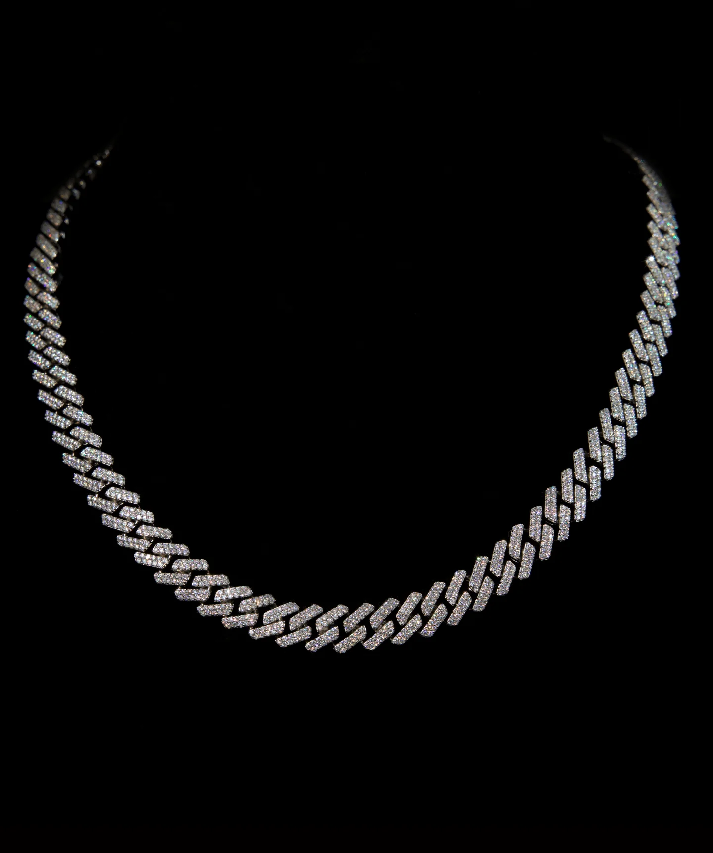 10mm Cuban Link Chain (White Gold)