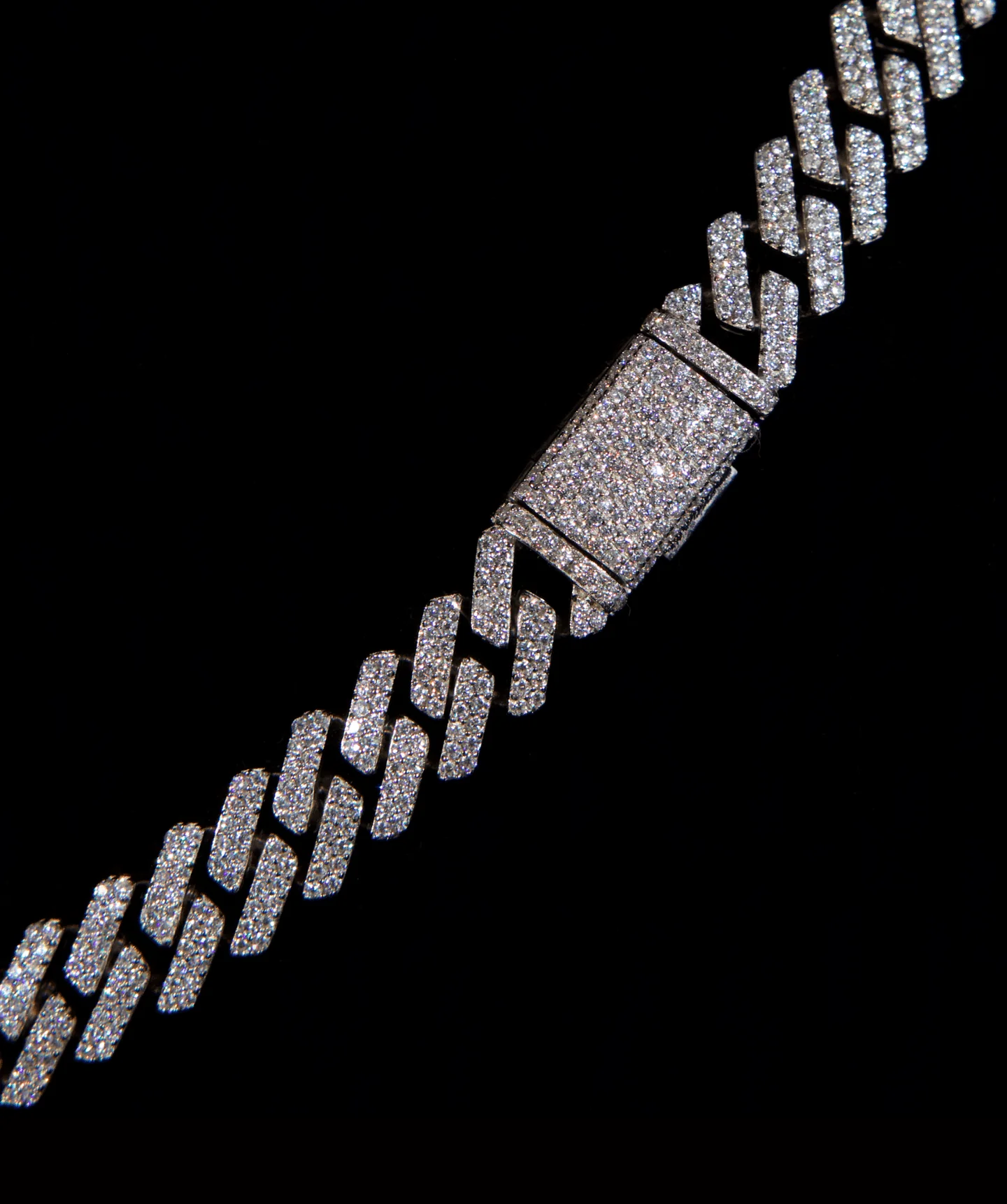 10mm Cuban Link Chain (White Gold) - Image 2