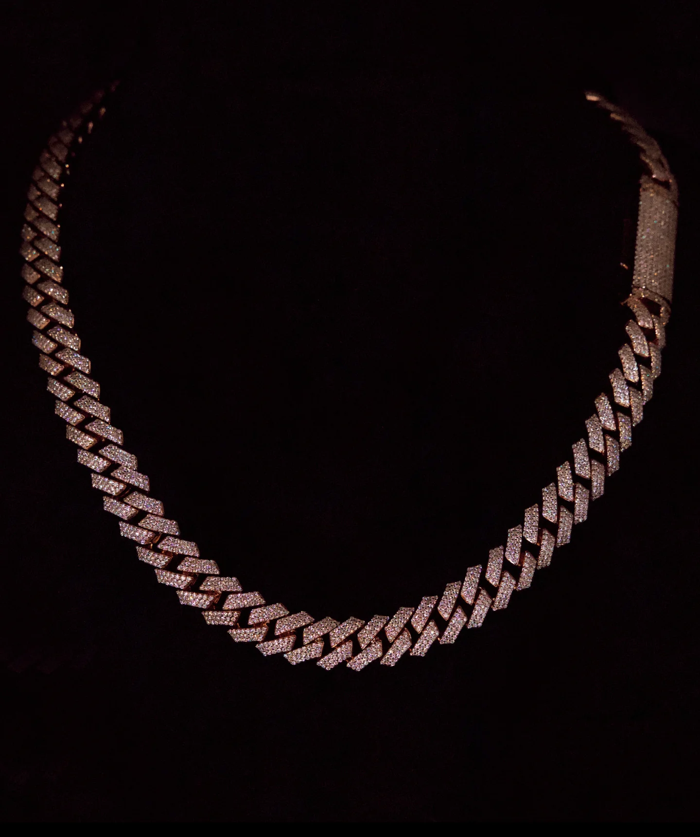 12mm Prong Cuban Link Chain (Rose Gold)