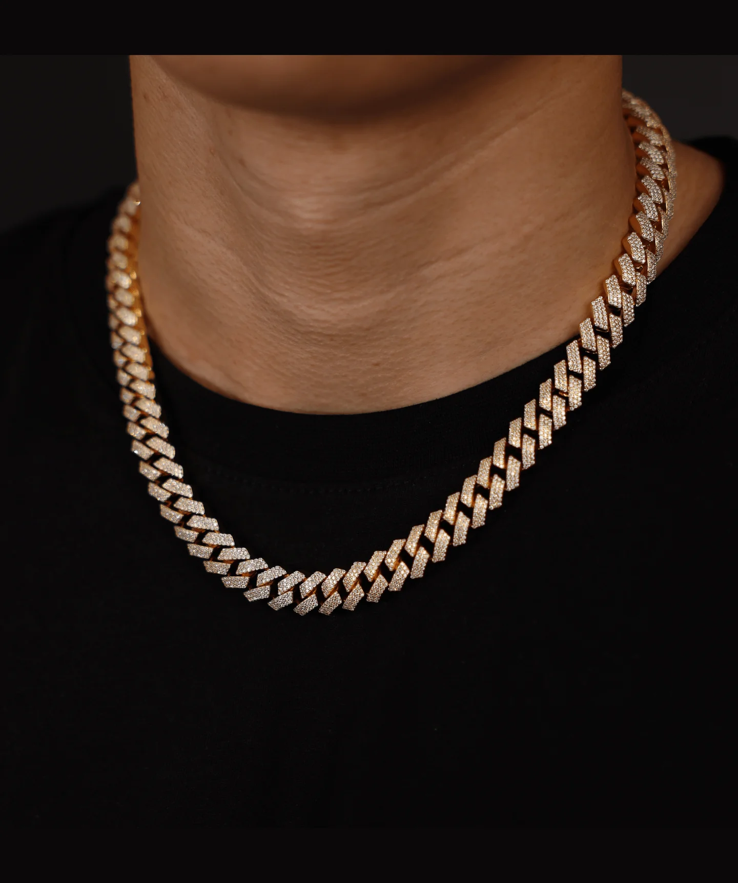 12mm Prong Cuban Link Chain (Gold) - Image 2