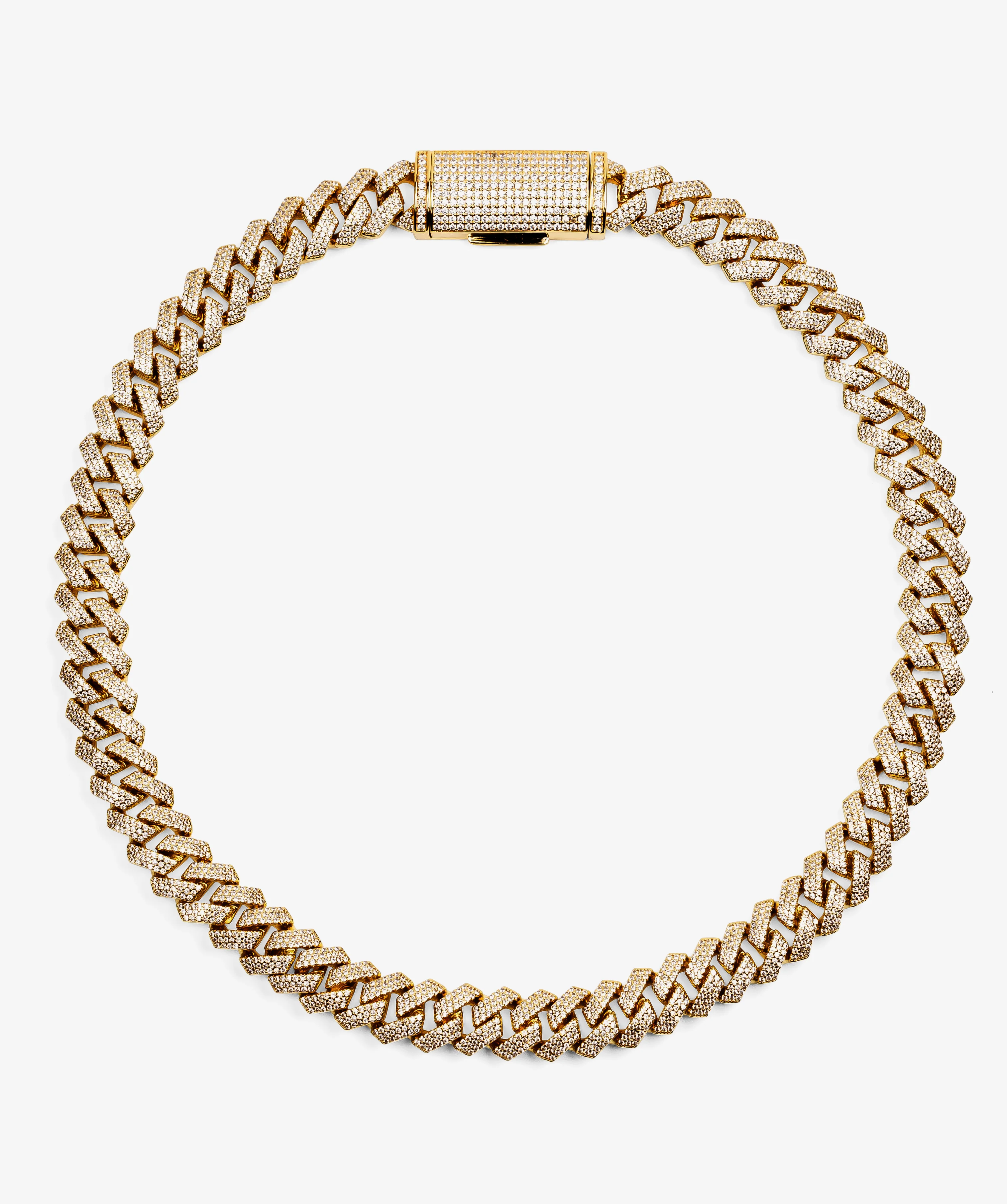 12mm Prong Cuban Link Chain - Yellow