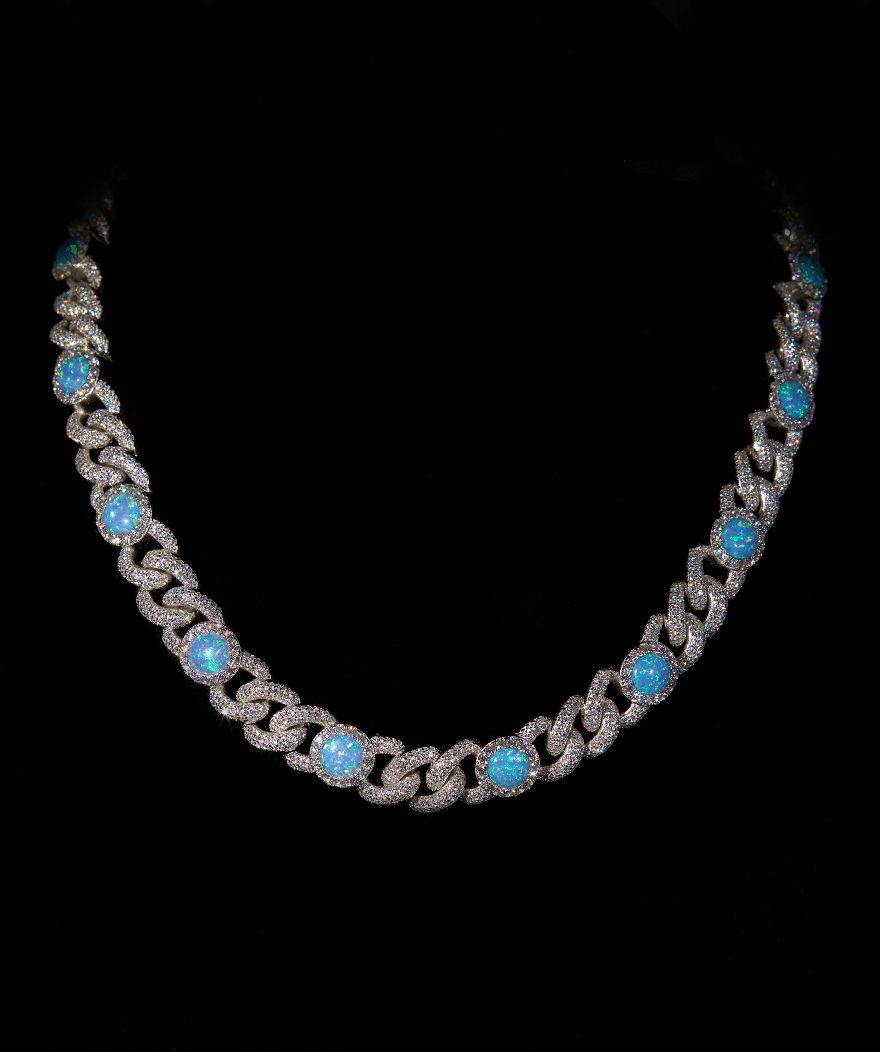 14mm Opal Cuban Link Chain