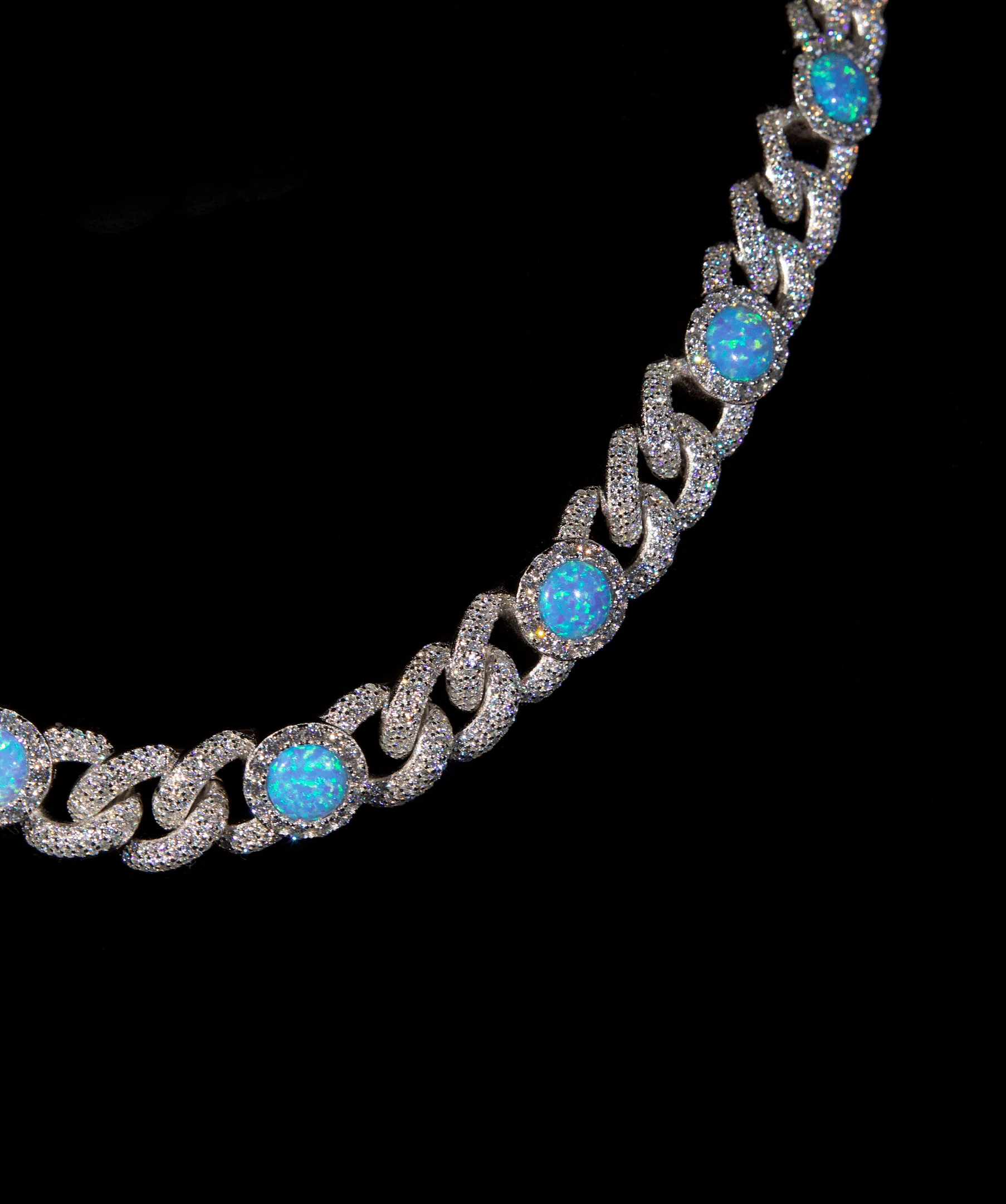 14mm Opal Cuban Link Chain - Image 2