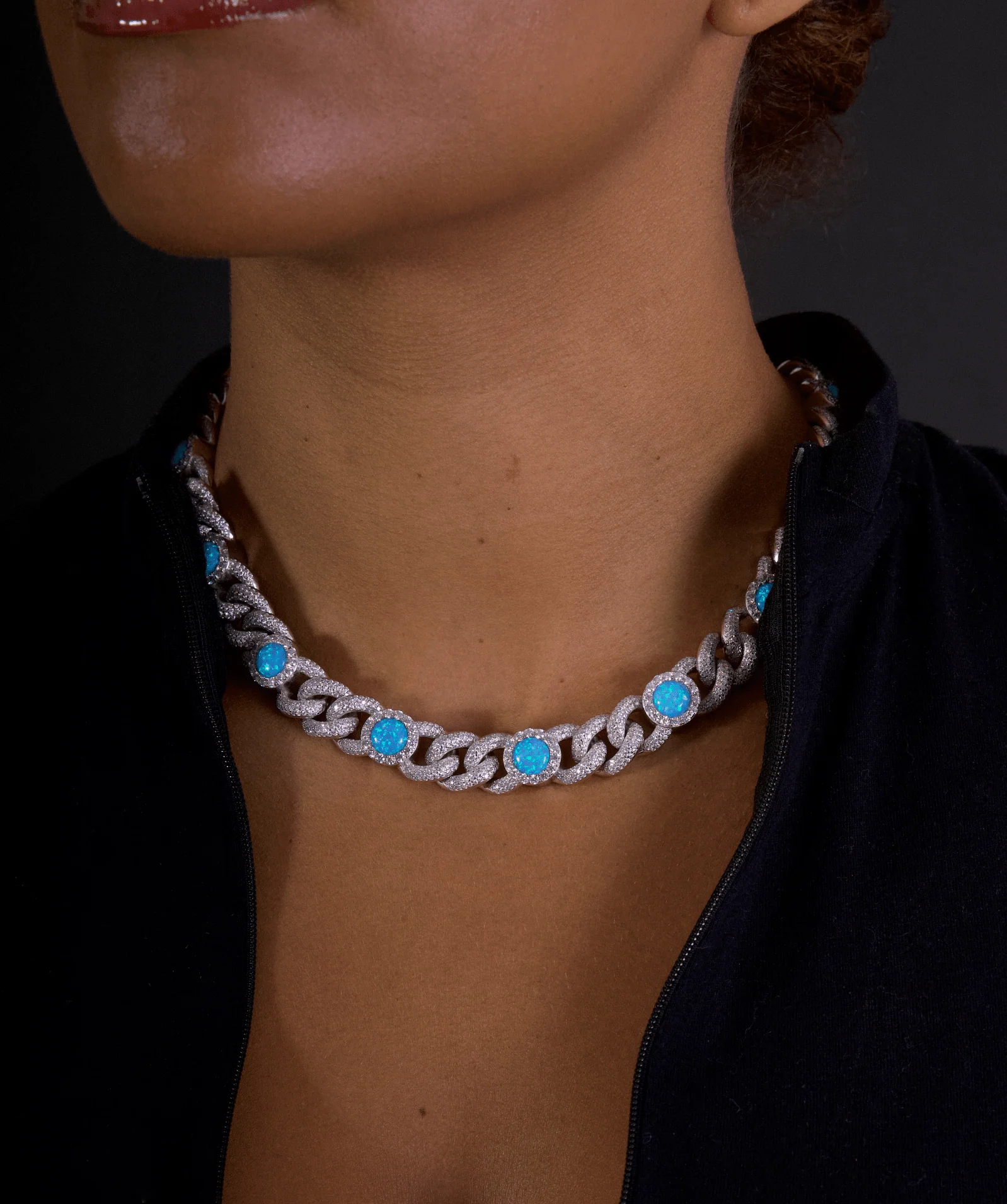 14mm Opal Cuban Link Chain - Image 3