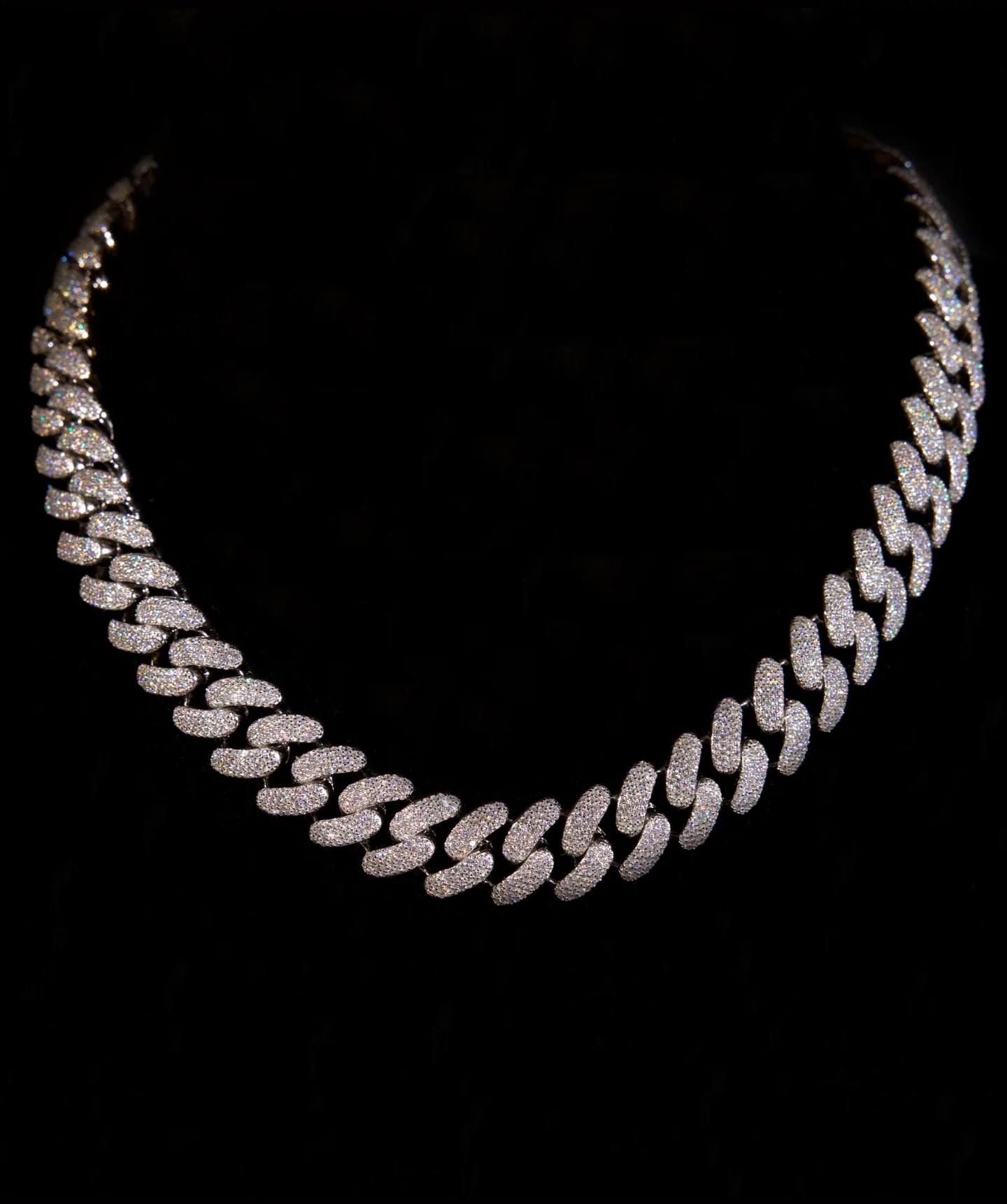 15mm Miami Cuban Link Chain (White Gold)