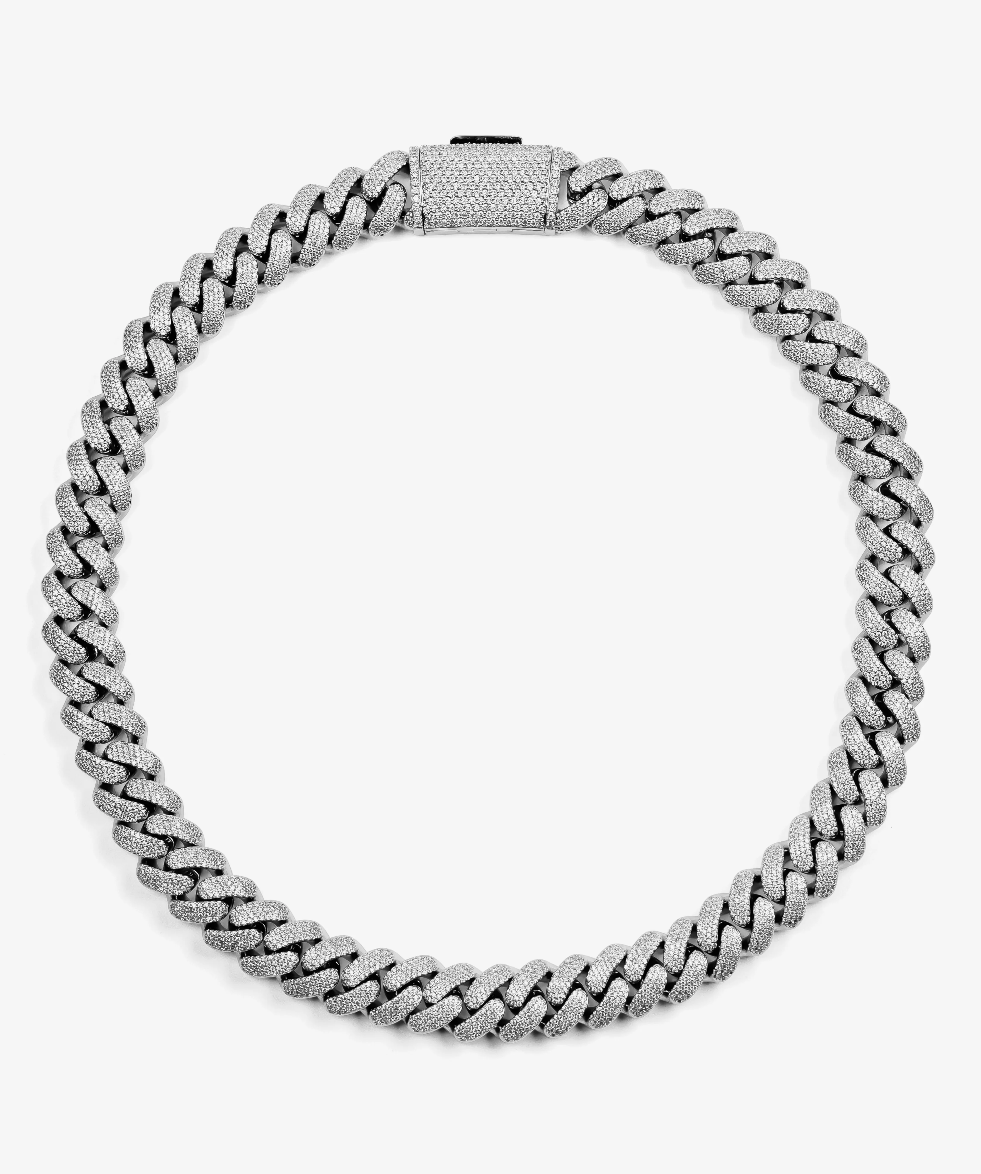 15mm Miami Cuban Link Chain - White