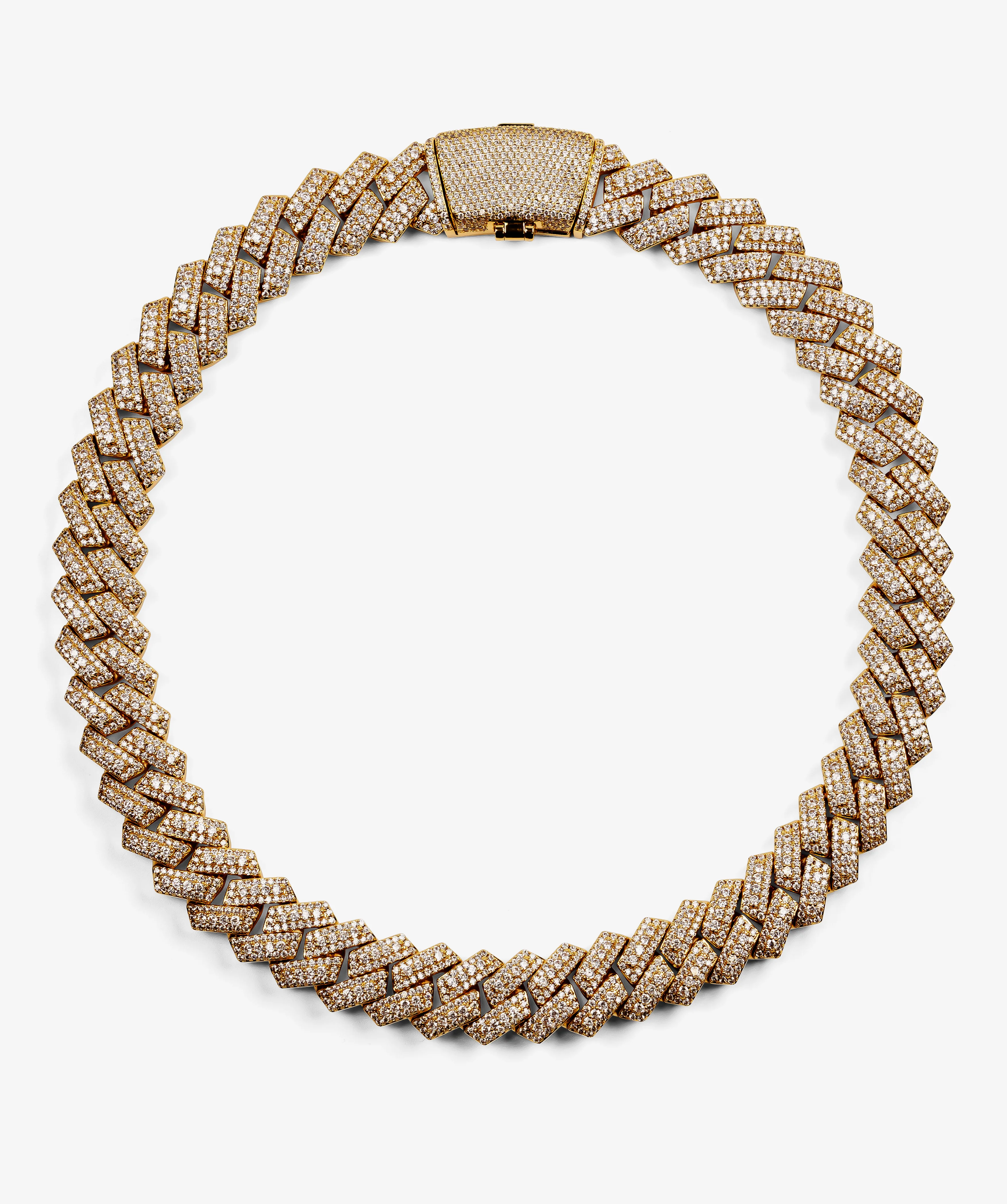 19mm Prong Cuban Link Chain - Yellow