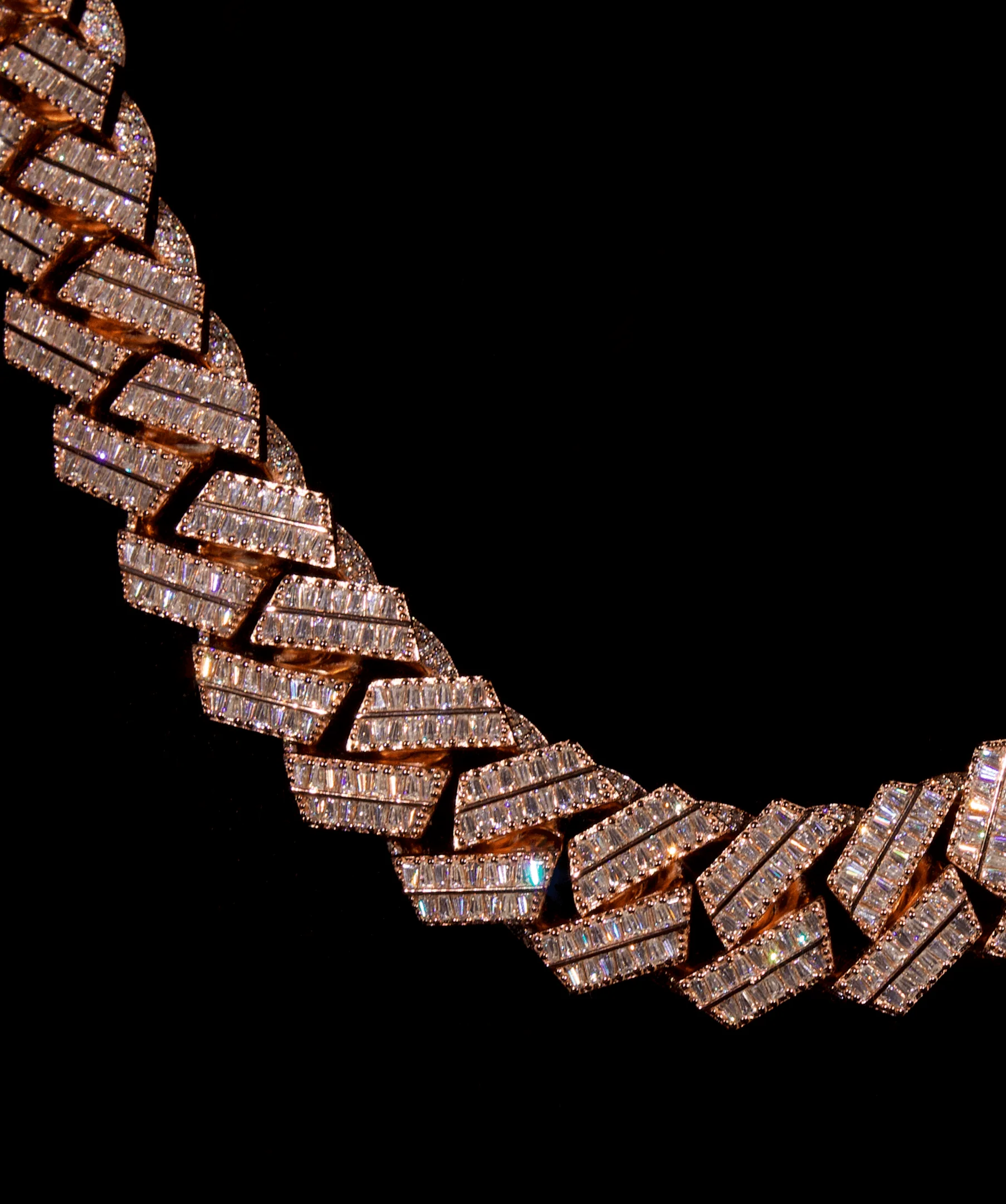 22mm Baguette Cuban Link Bracelet - Image 2