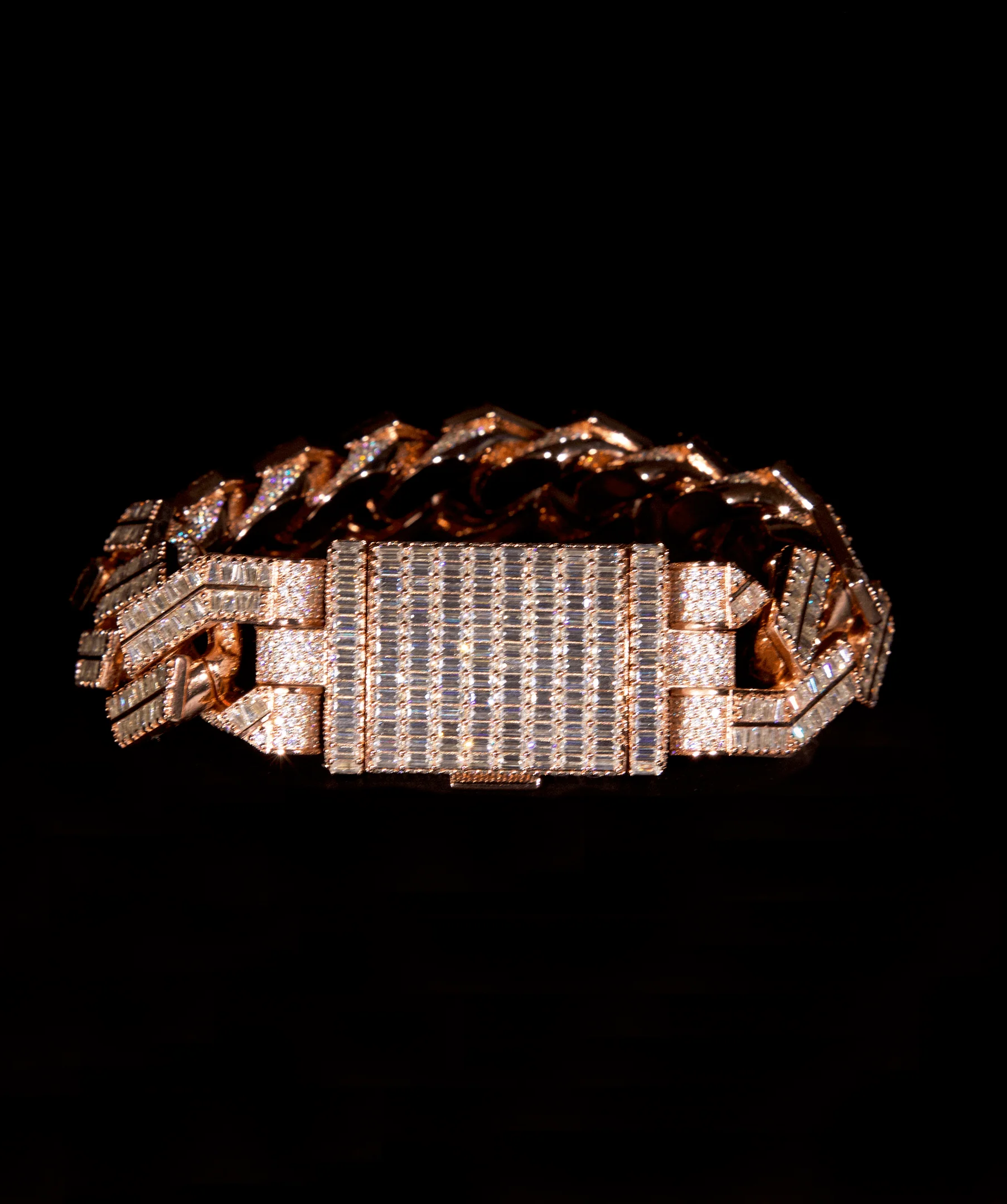 22mm Baguette Cuban Link Bracelet - Image 3