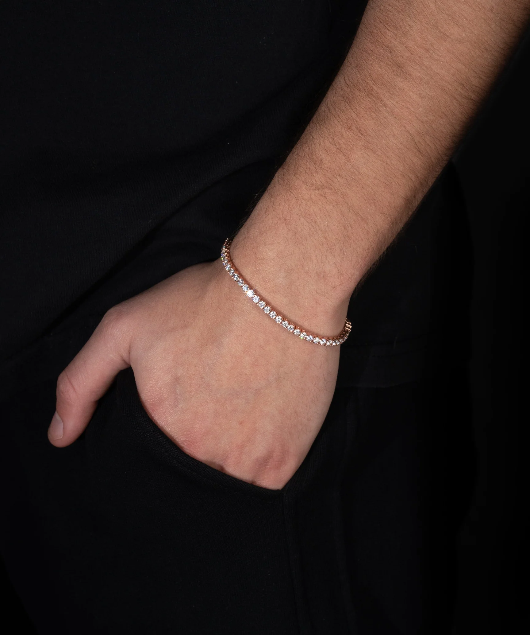 3mm Tennis Bracelet in Rose Gold - Image 2