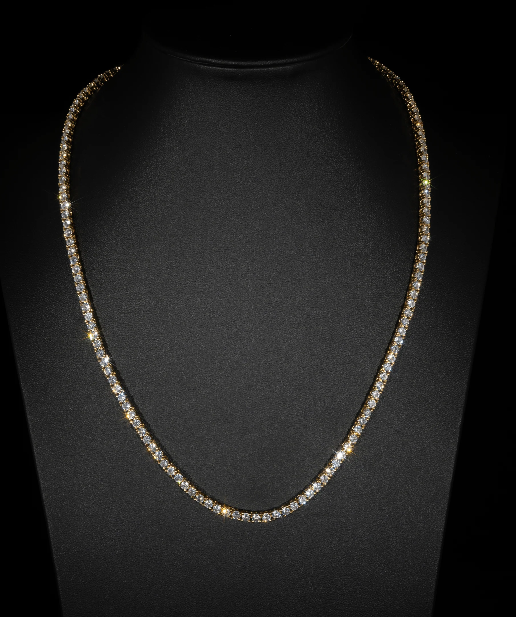 3mm Tennis Necklace (Yellow Gold)