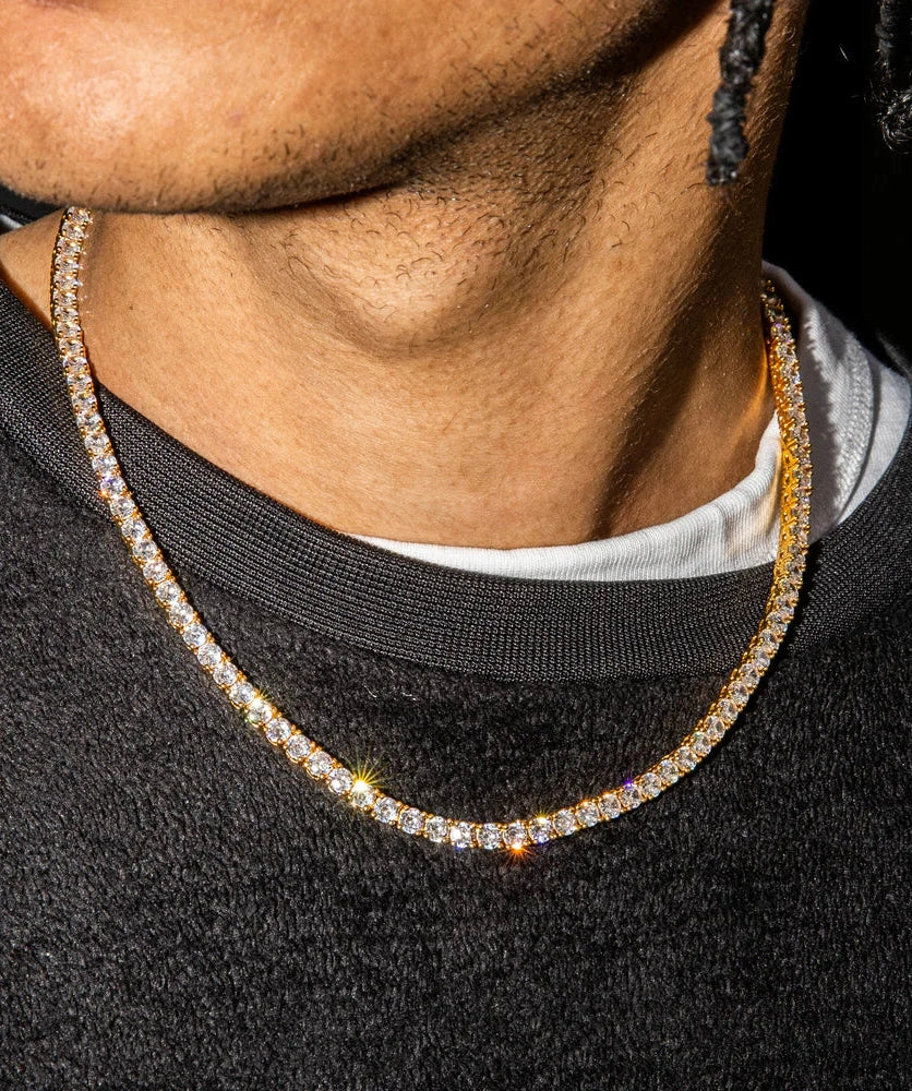 3mm Tennis Necklace (Yellow Gold) - Image 2