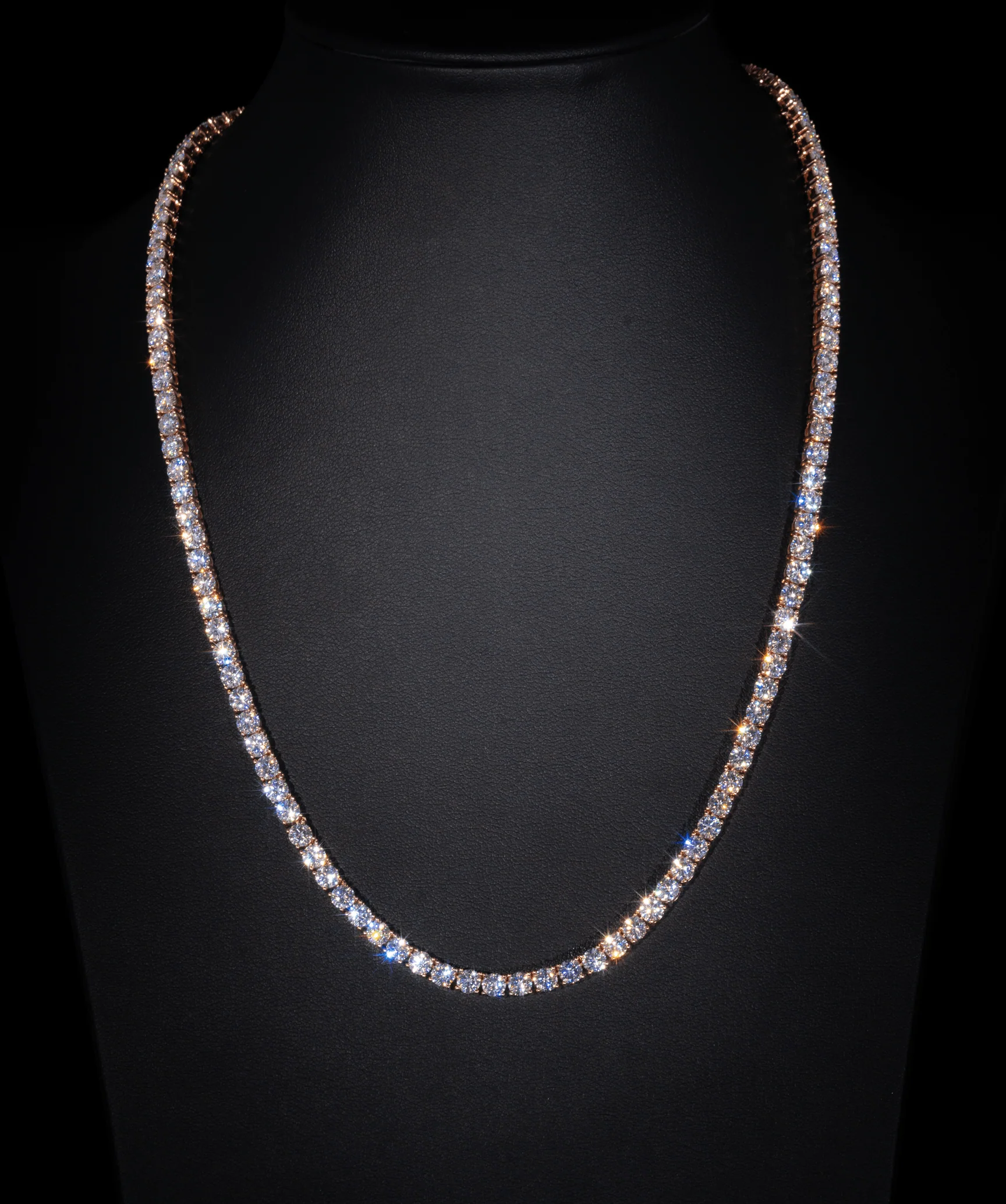 4mm Tennis Necklace in Rose Gold