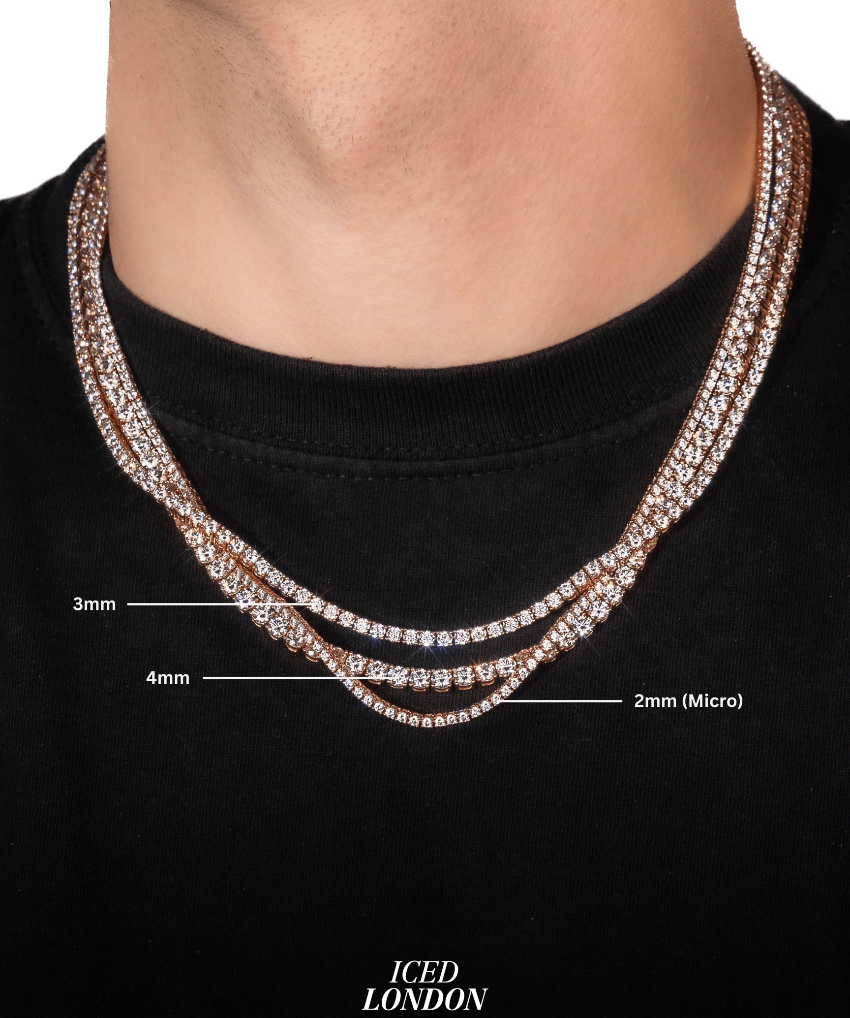 4mm Tennis Necklace (Rose Gold) - Image 3