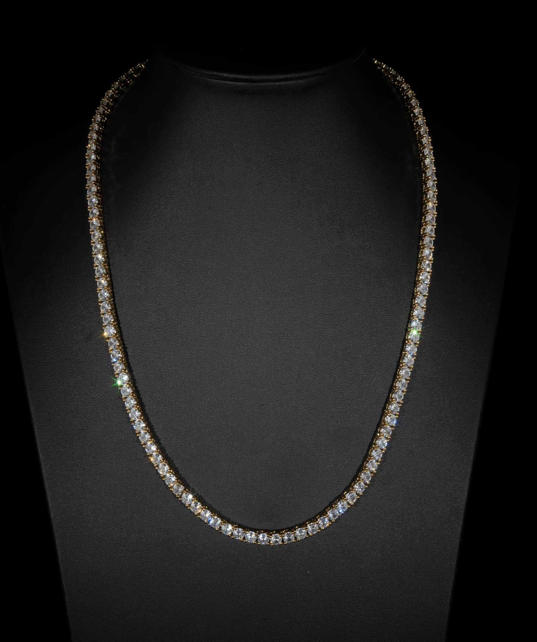 4mm Tennis Necklace (Yellow Gold)