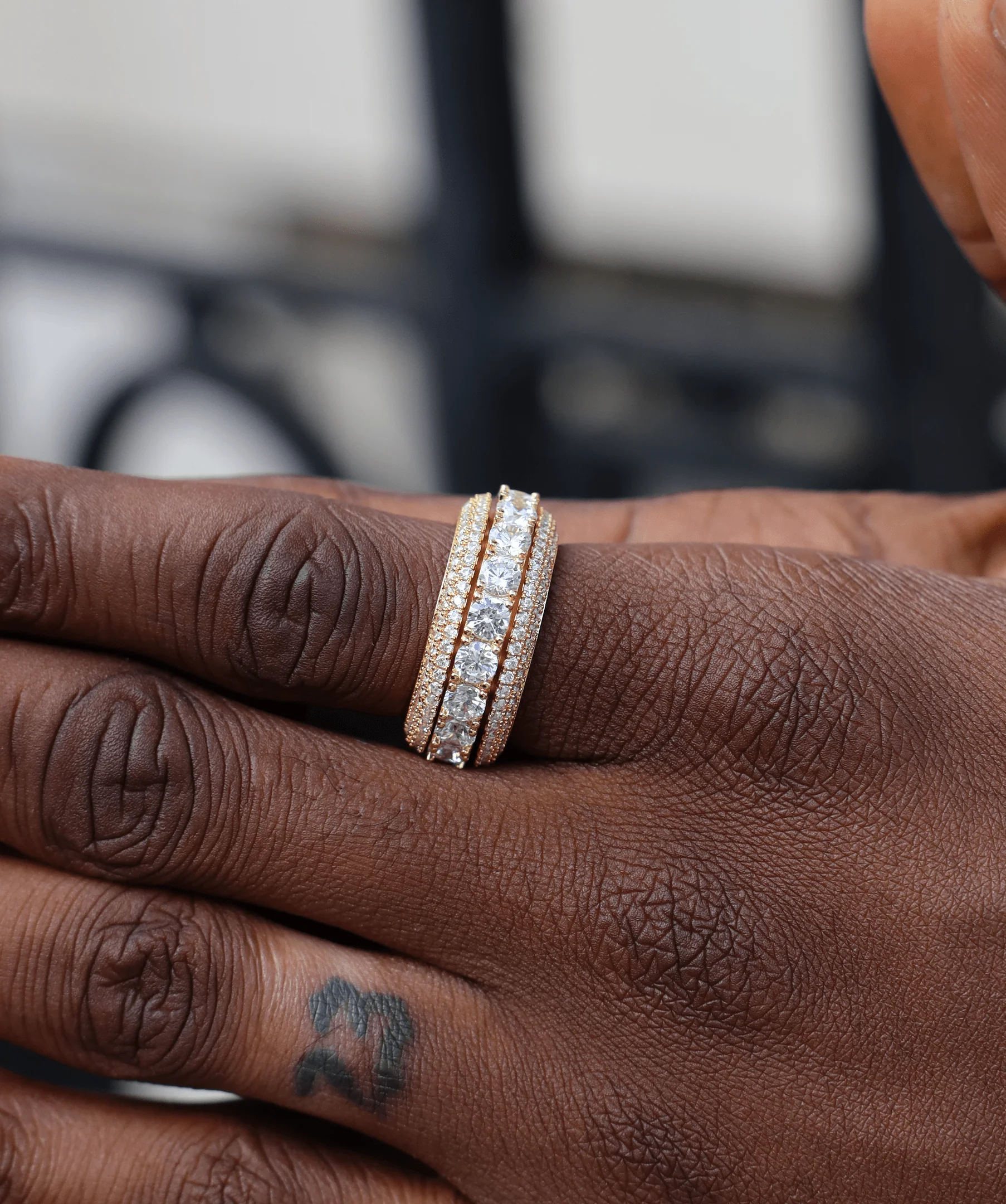Spinning 5-Row Band Ring in Yellow Gold