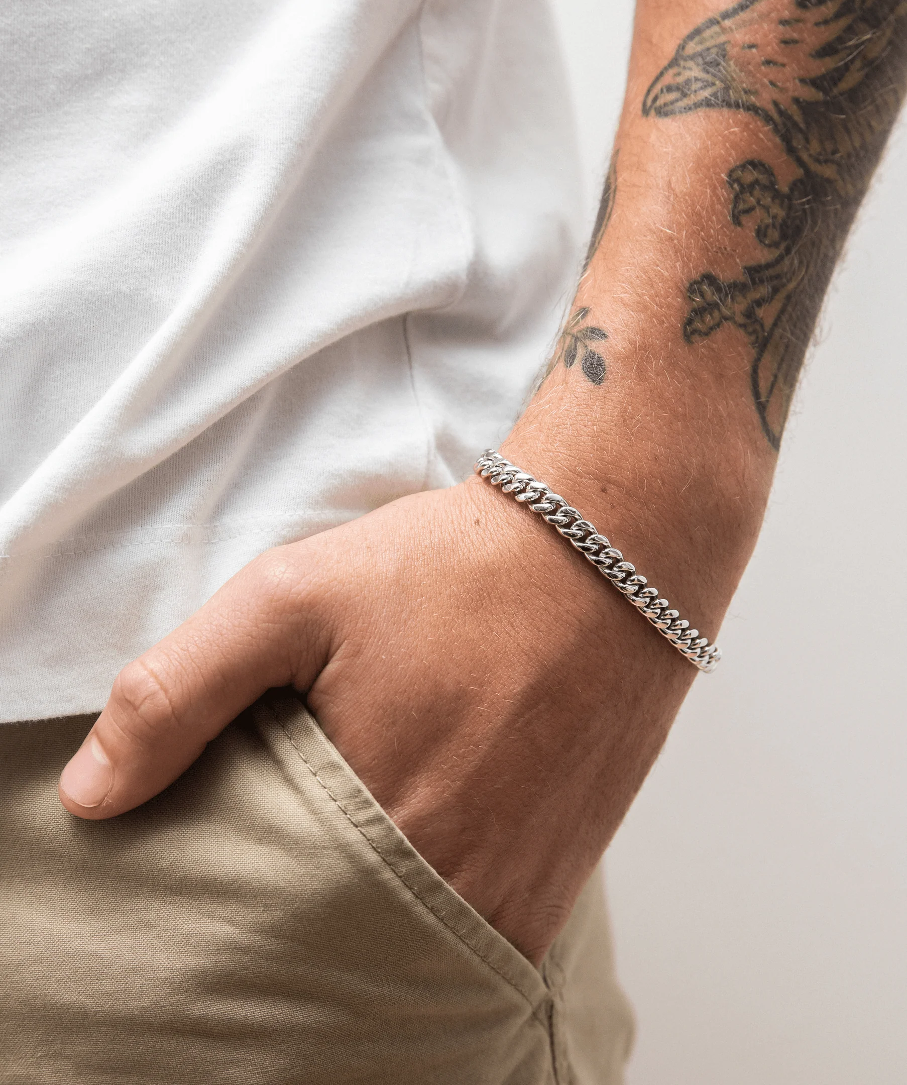 6mm Cuban Link Bracelet (White Gold)