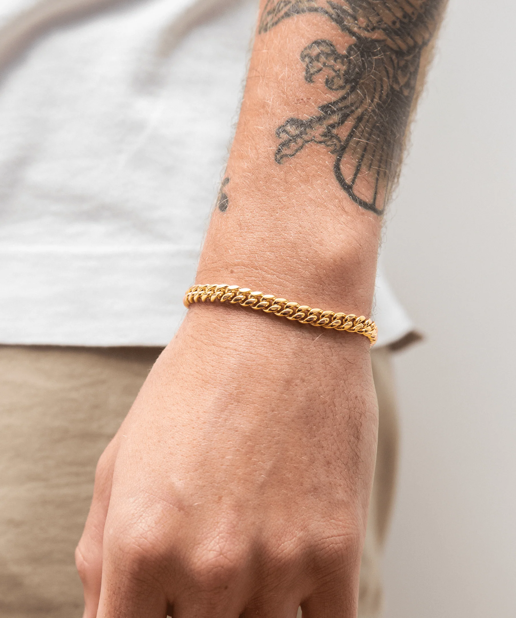 6mm Cuban Link Bracelet (Yellow Gold) - Image 2