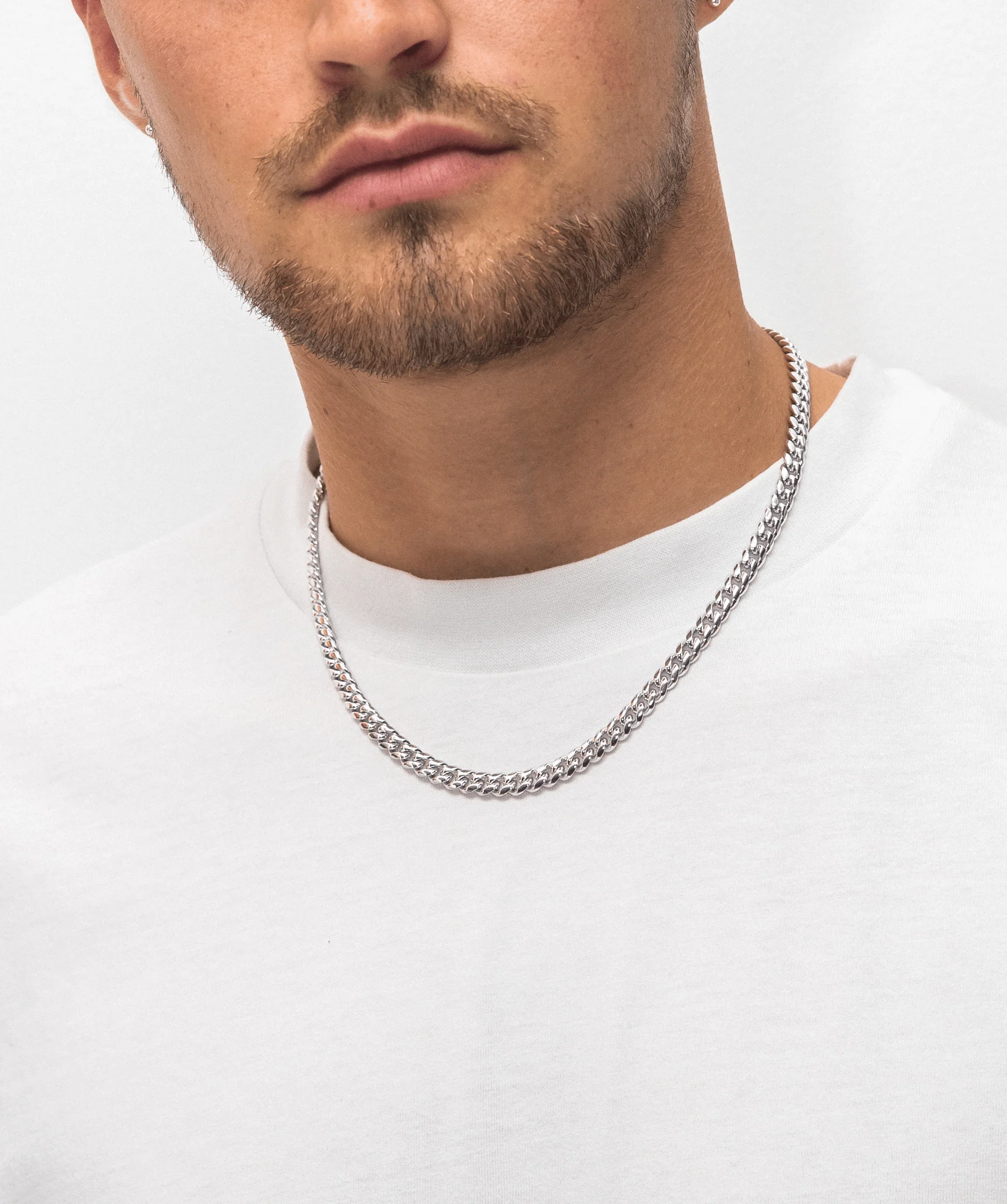 6mm Cuban Link Chain (White Gold)
