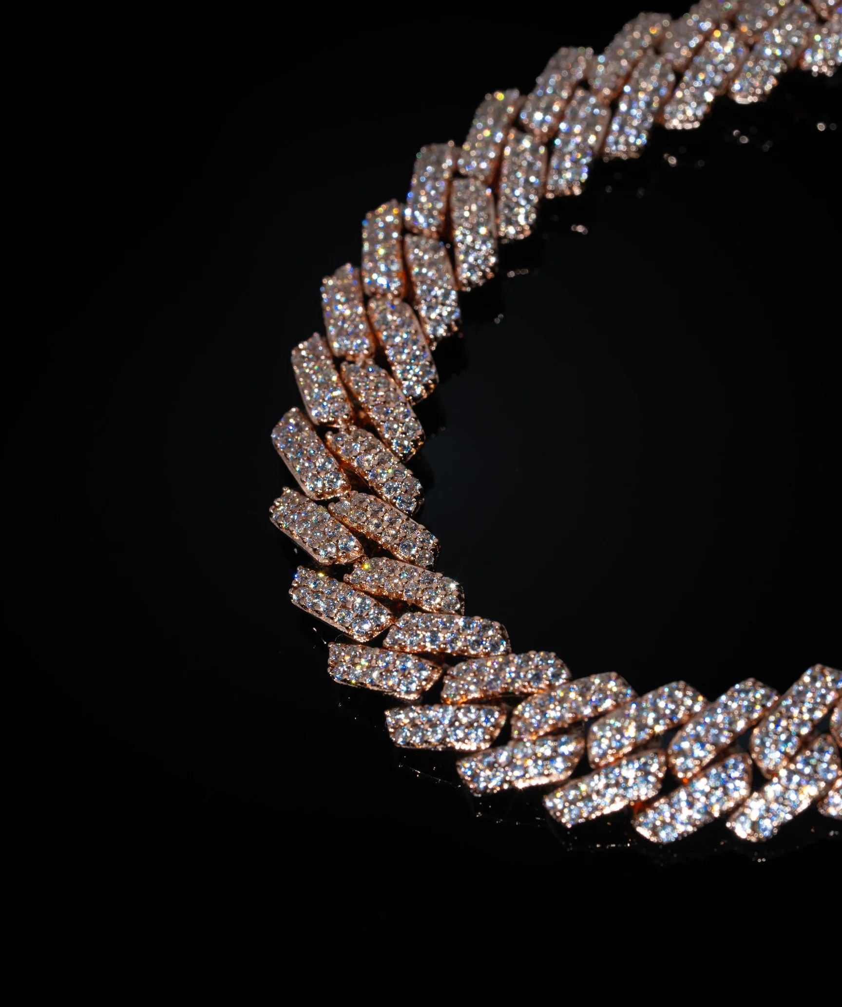 8mm Prong Cuban Link Chain (Rose Gold) - Image 2
