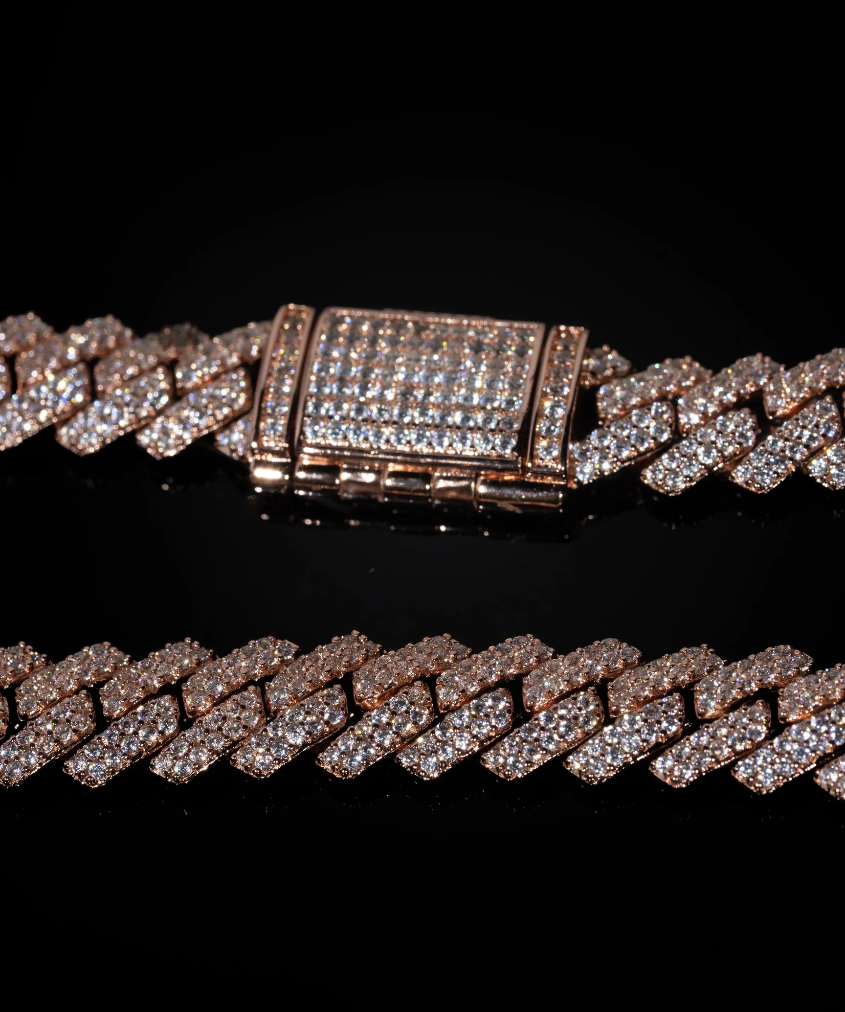 8mm Prong Cuban Link Chain (Rose Gold) - Image 3