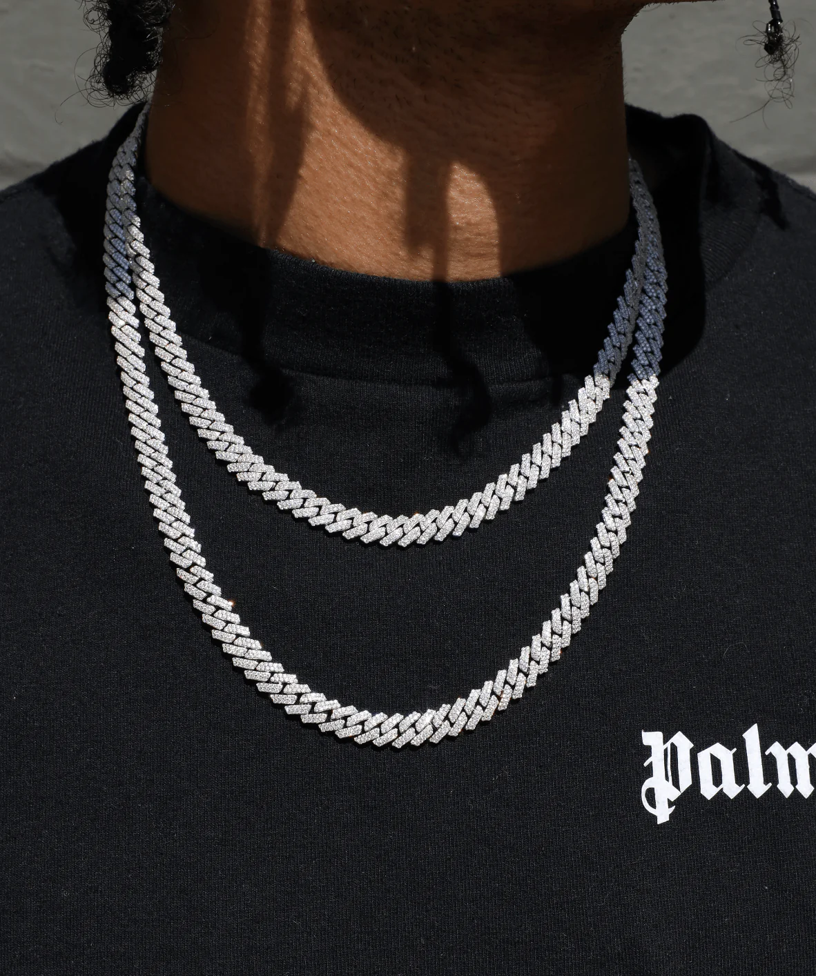 8mm Prong Cuban Link Chain (White Gold) - Image 2