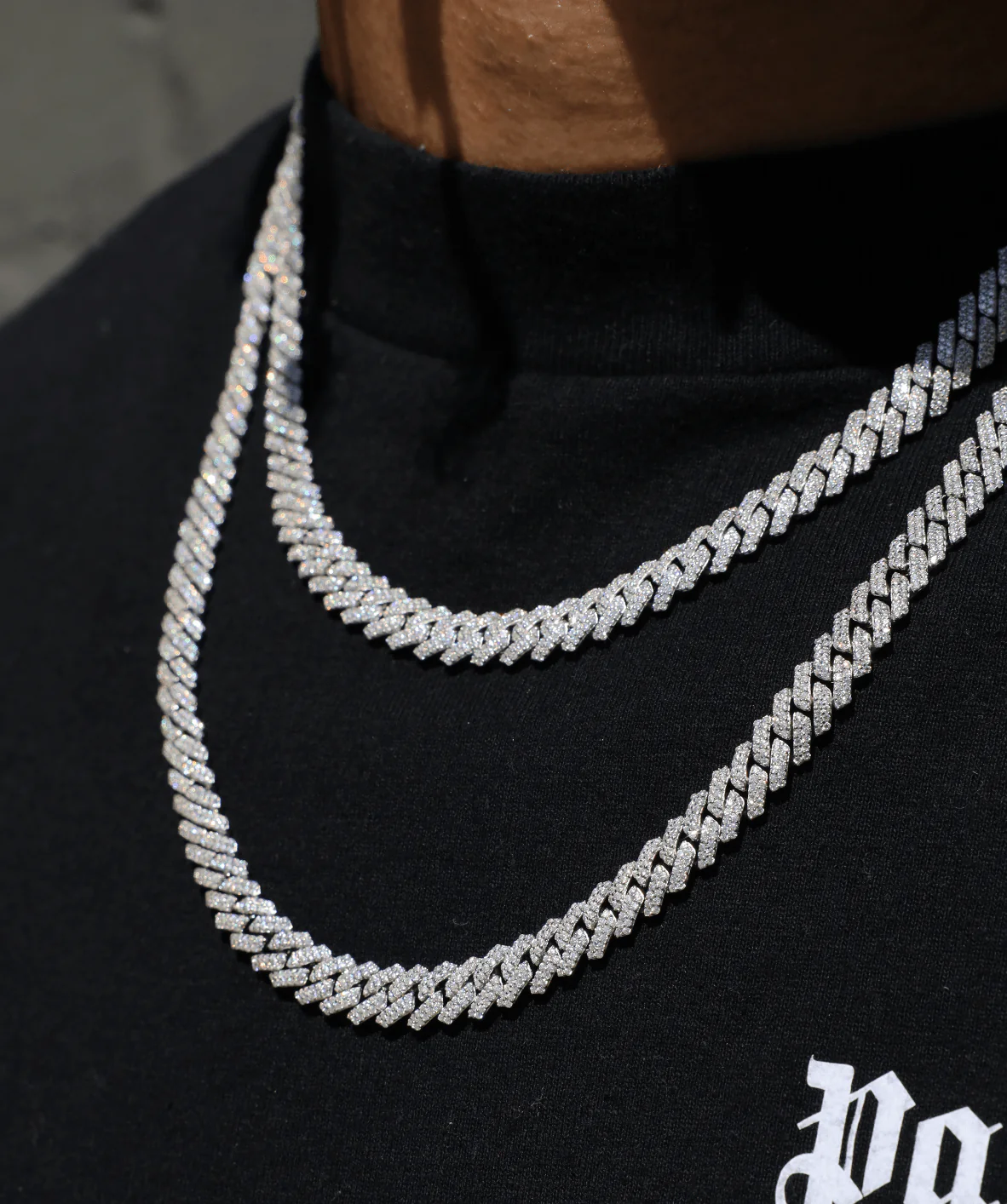 8mm Prong Cuban Link Chain (White Gold) - Image 3