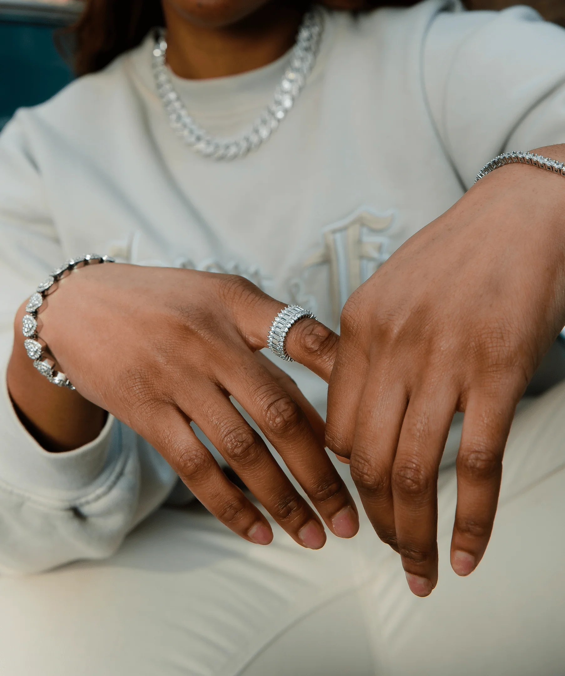 Baguette Ring in White Gold