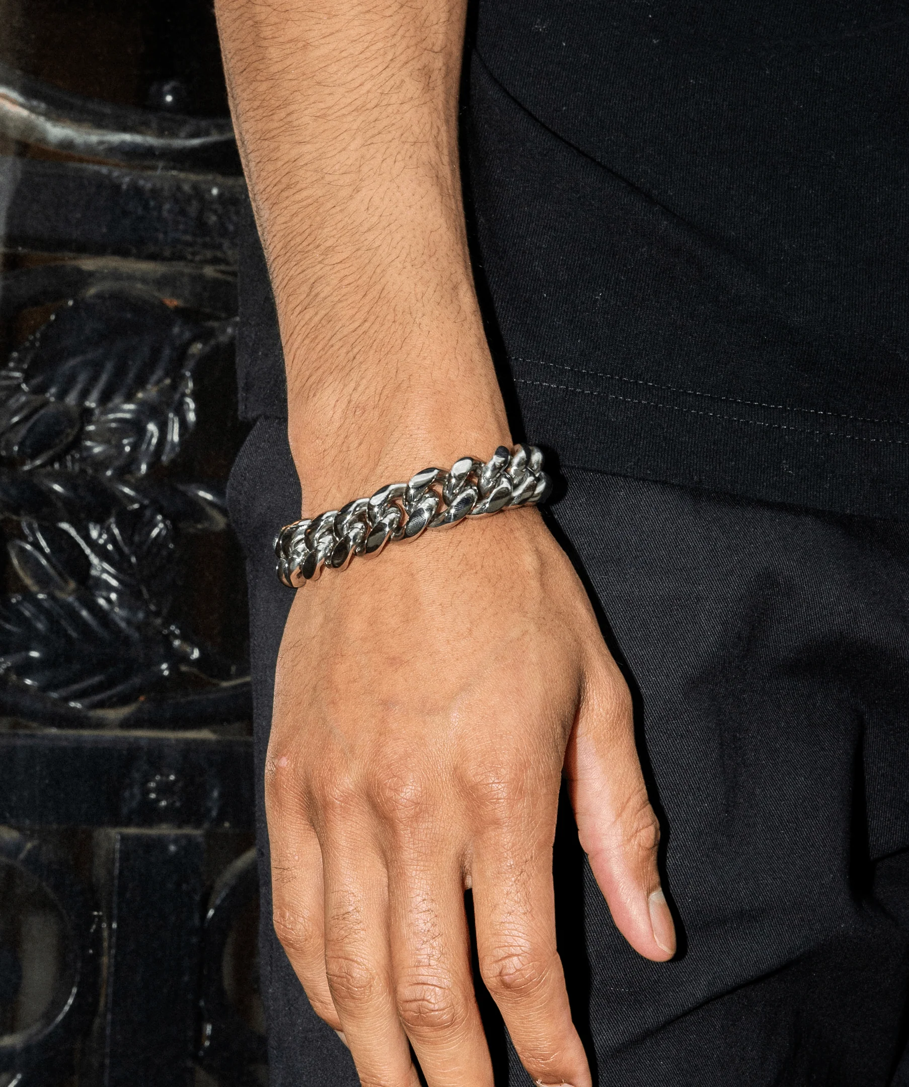 18mm Miami Cuban Link Bracelet in White Gold