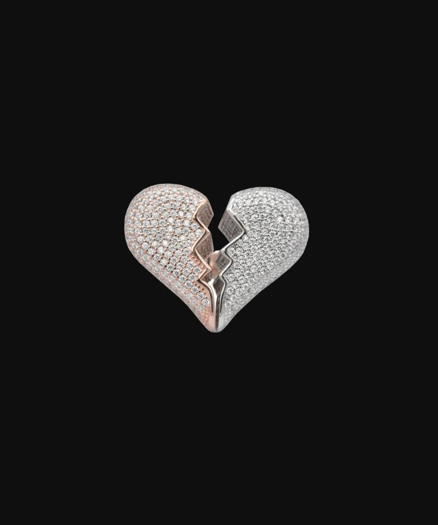 Two-Tone Broken Heart Ring