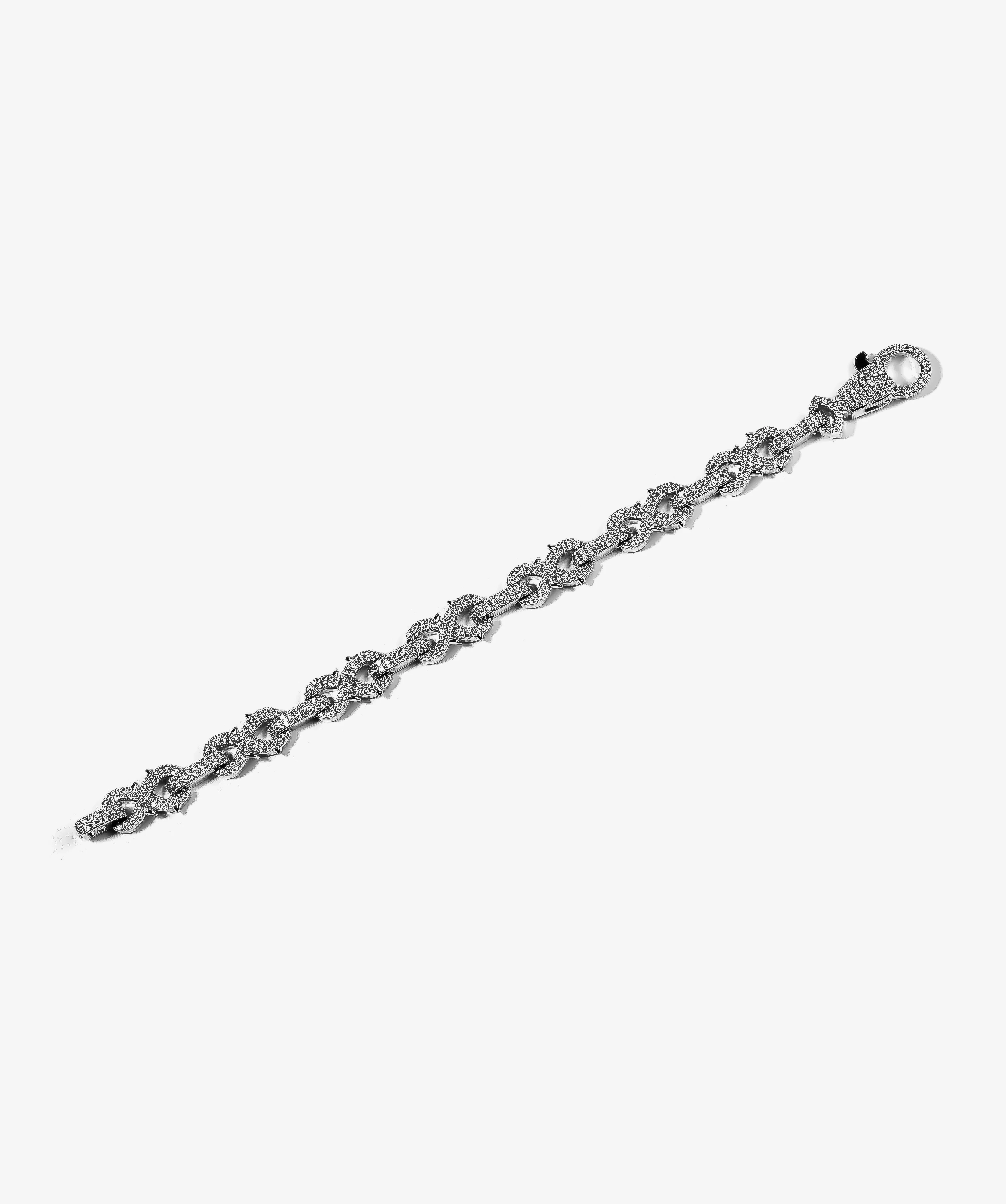 Iced Infinity Thorn Bracelet - White