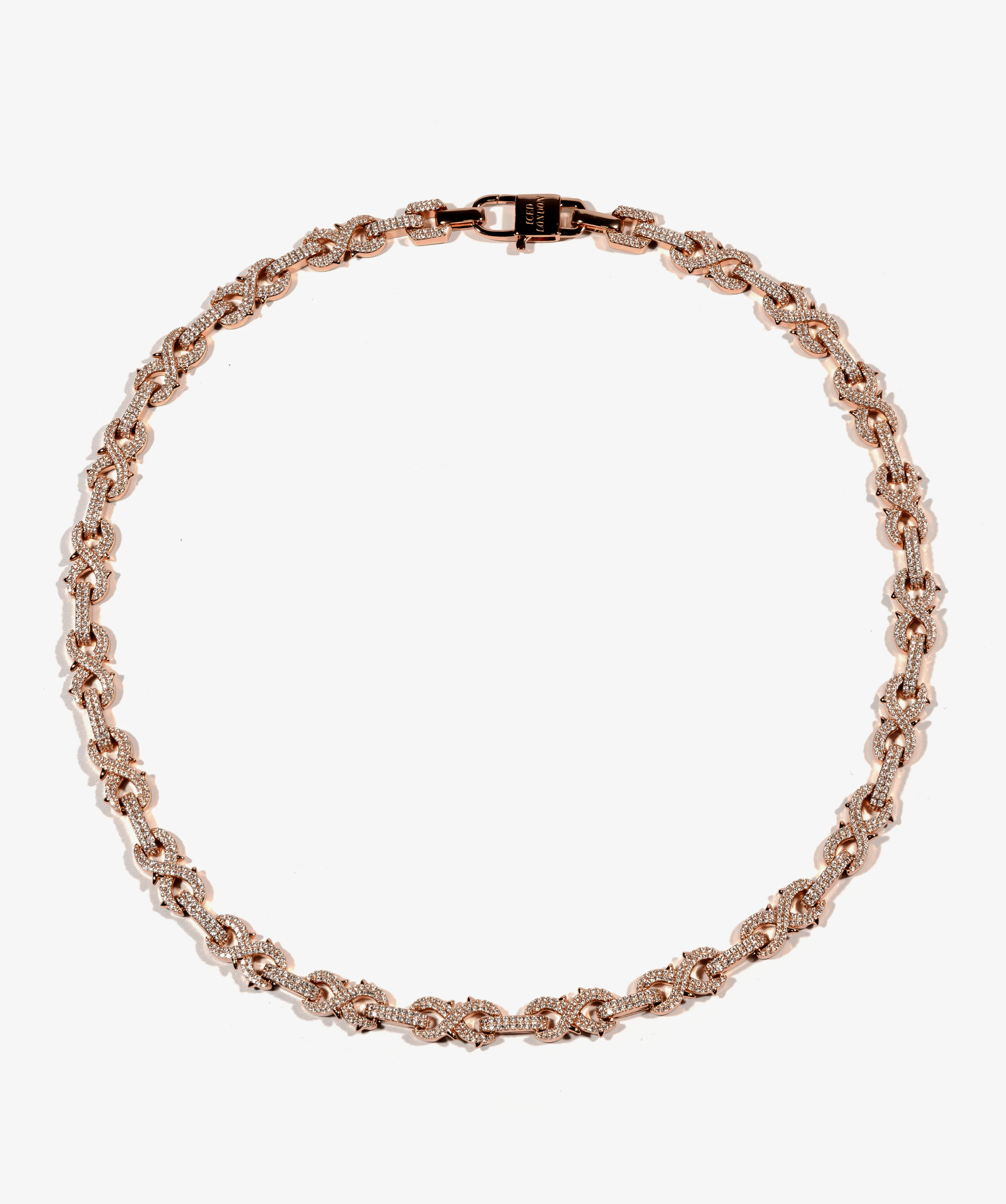 Iced Infinity Thorn Chain - Rose