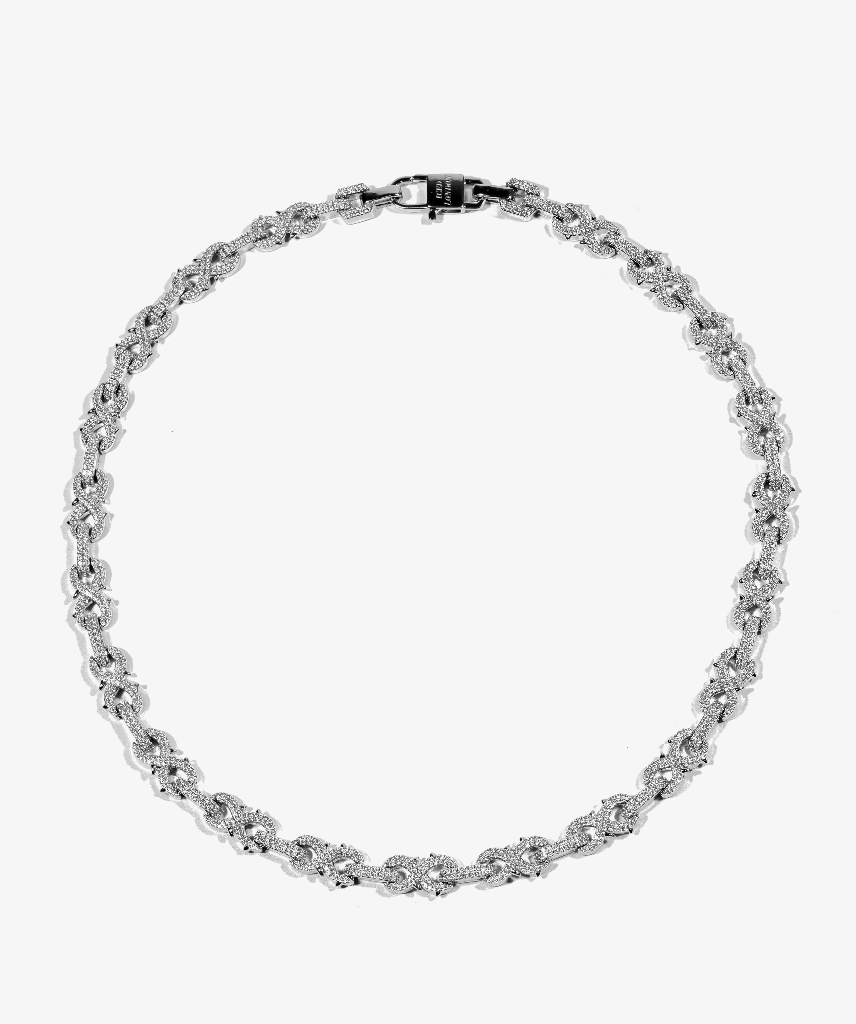Iced Infinity Thorn Chain - White