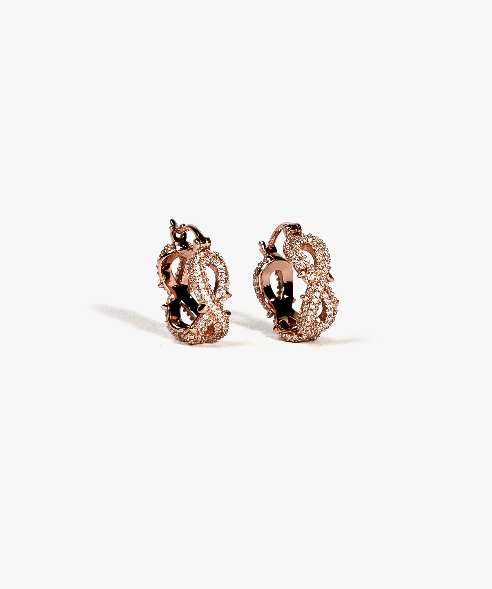 Iced Infinity Thorn Earrings - Rose