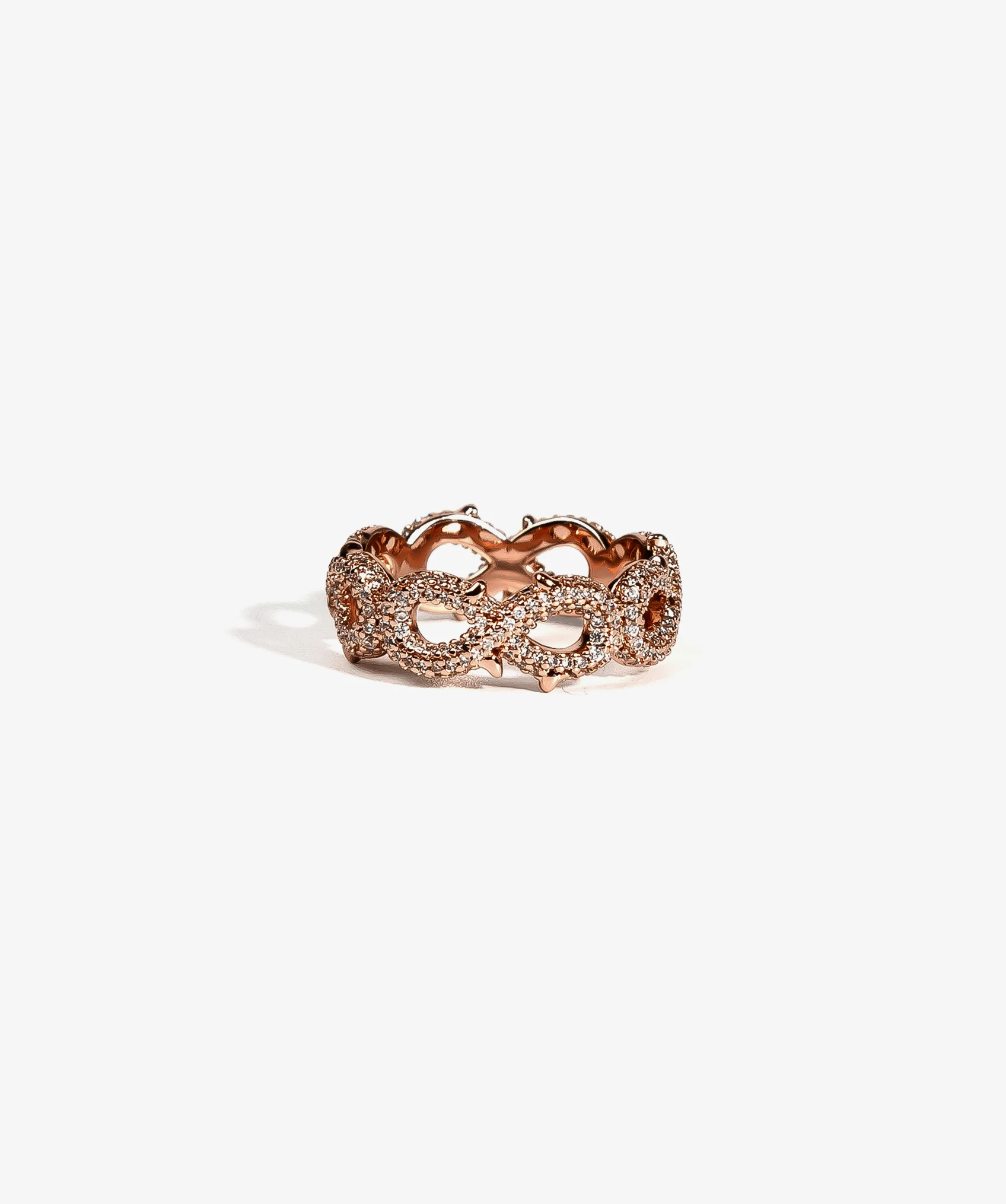 Iced Infinity Thorn Ring - Rose
