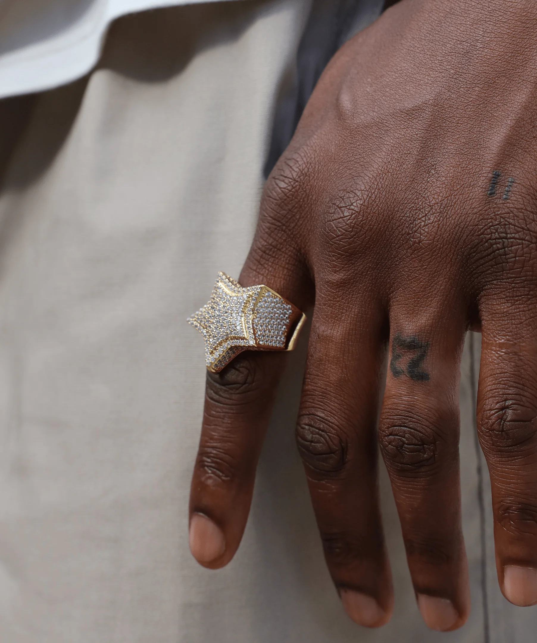 Layered Star Ring in Yellow Gold - Image 2