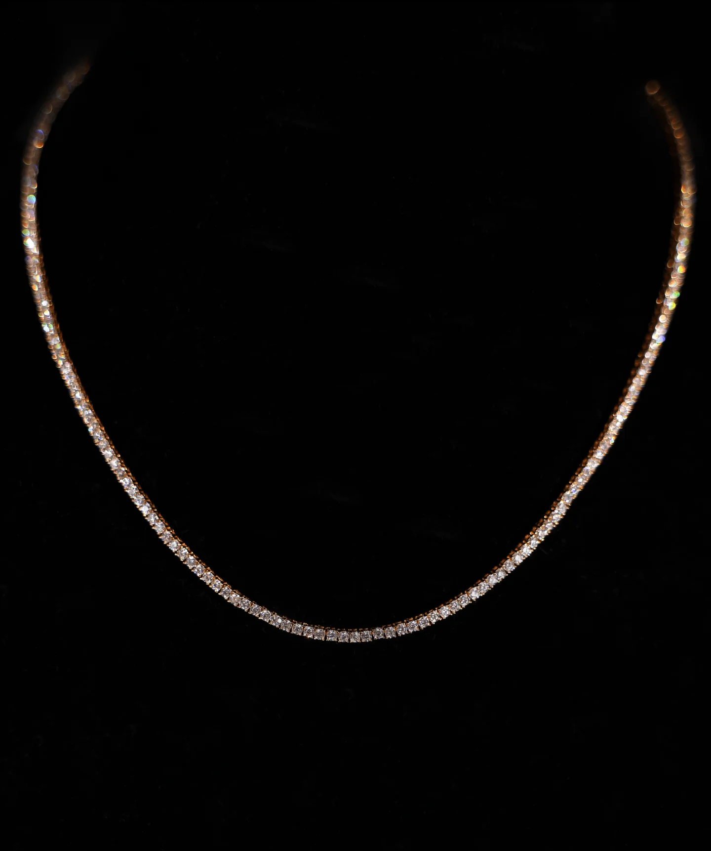 Micro Tennis Necklace (Gold)