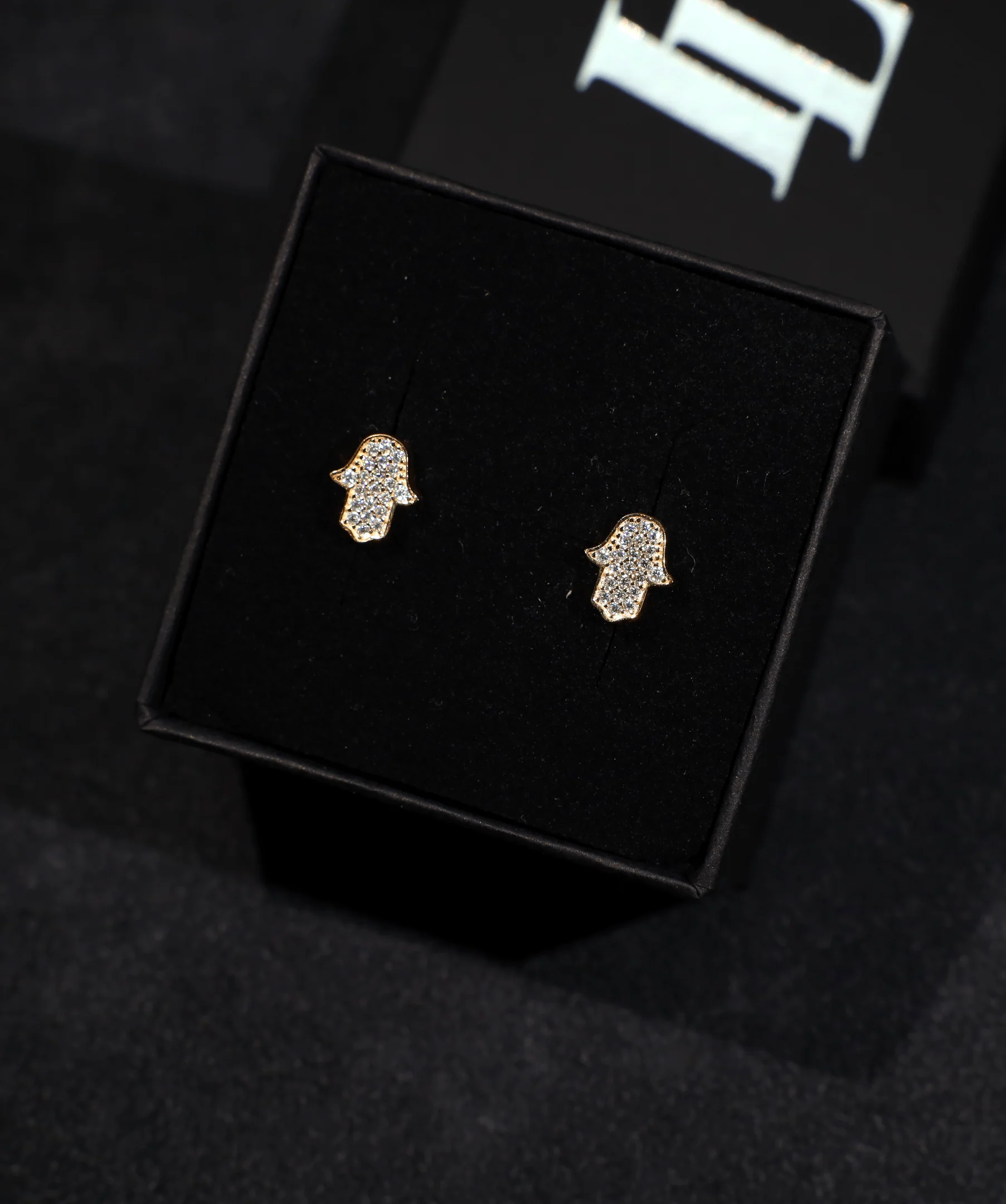 Mini Hamsa Hand Earrings (Gold)