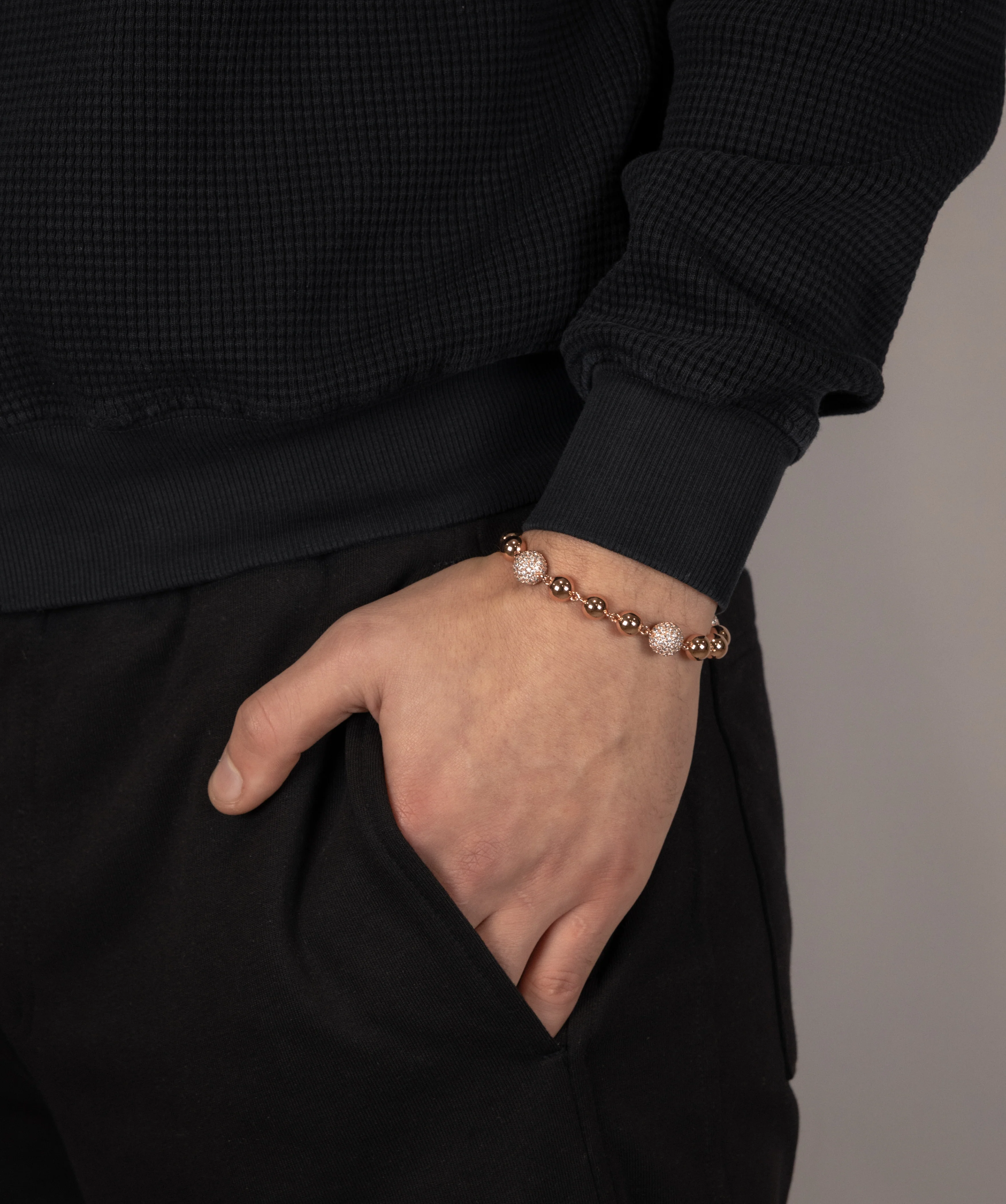 Mixed-Size Ball Bracelet - Rose - Image 2
