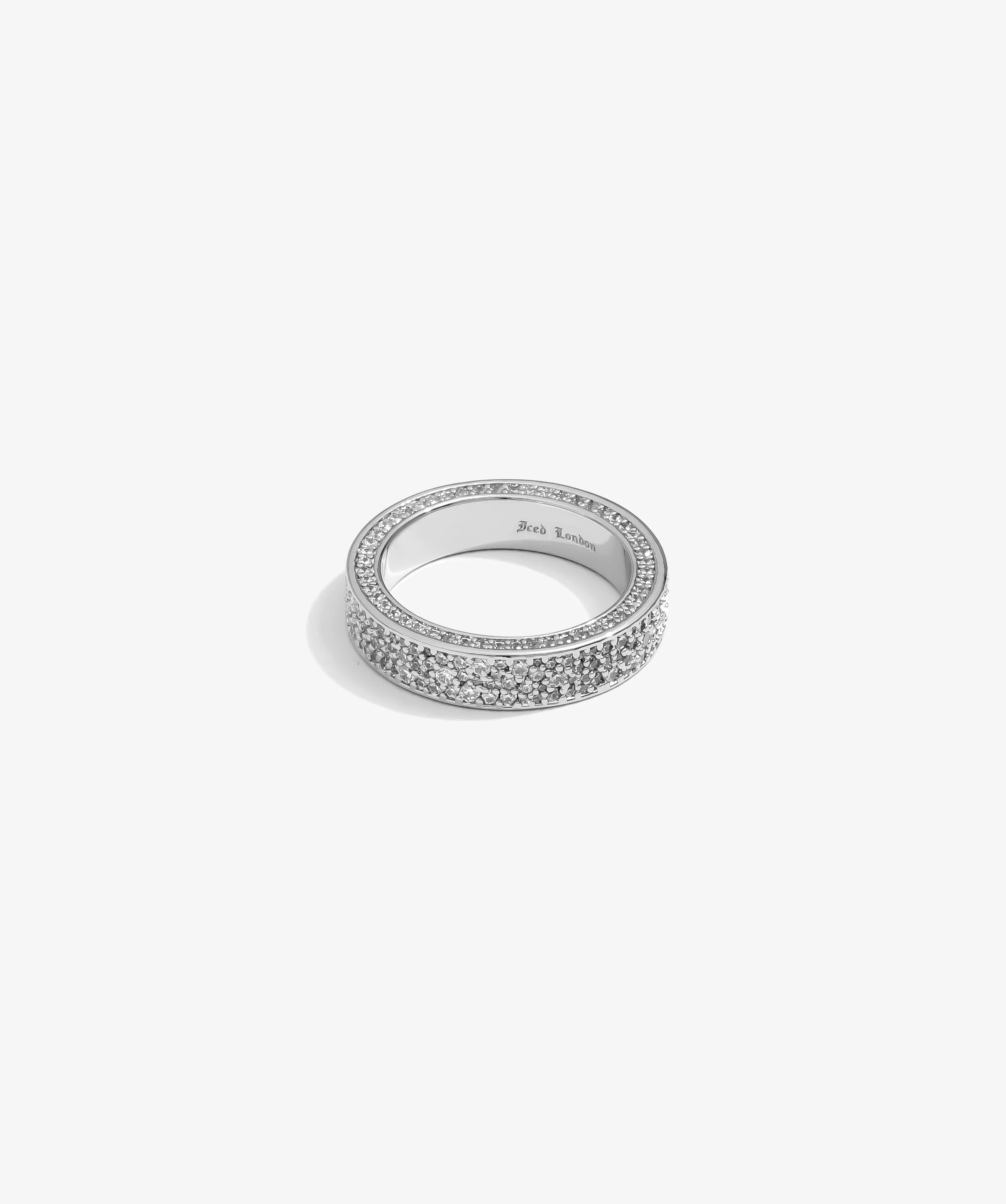 Mosaic Pavé Band Ring - White