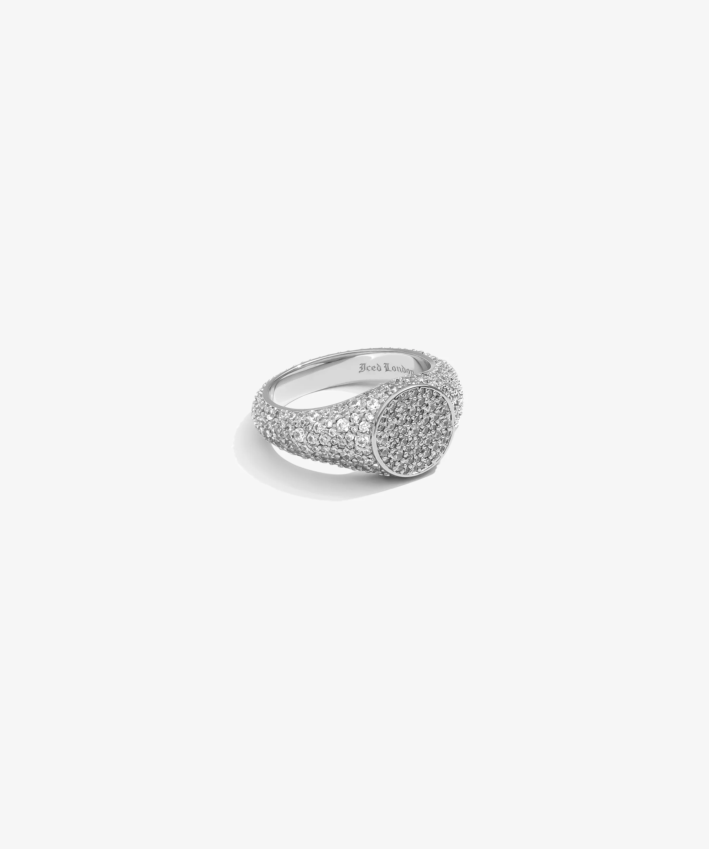 Mosaic Pavé Signet Ring - White