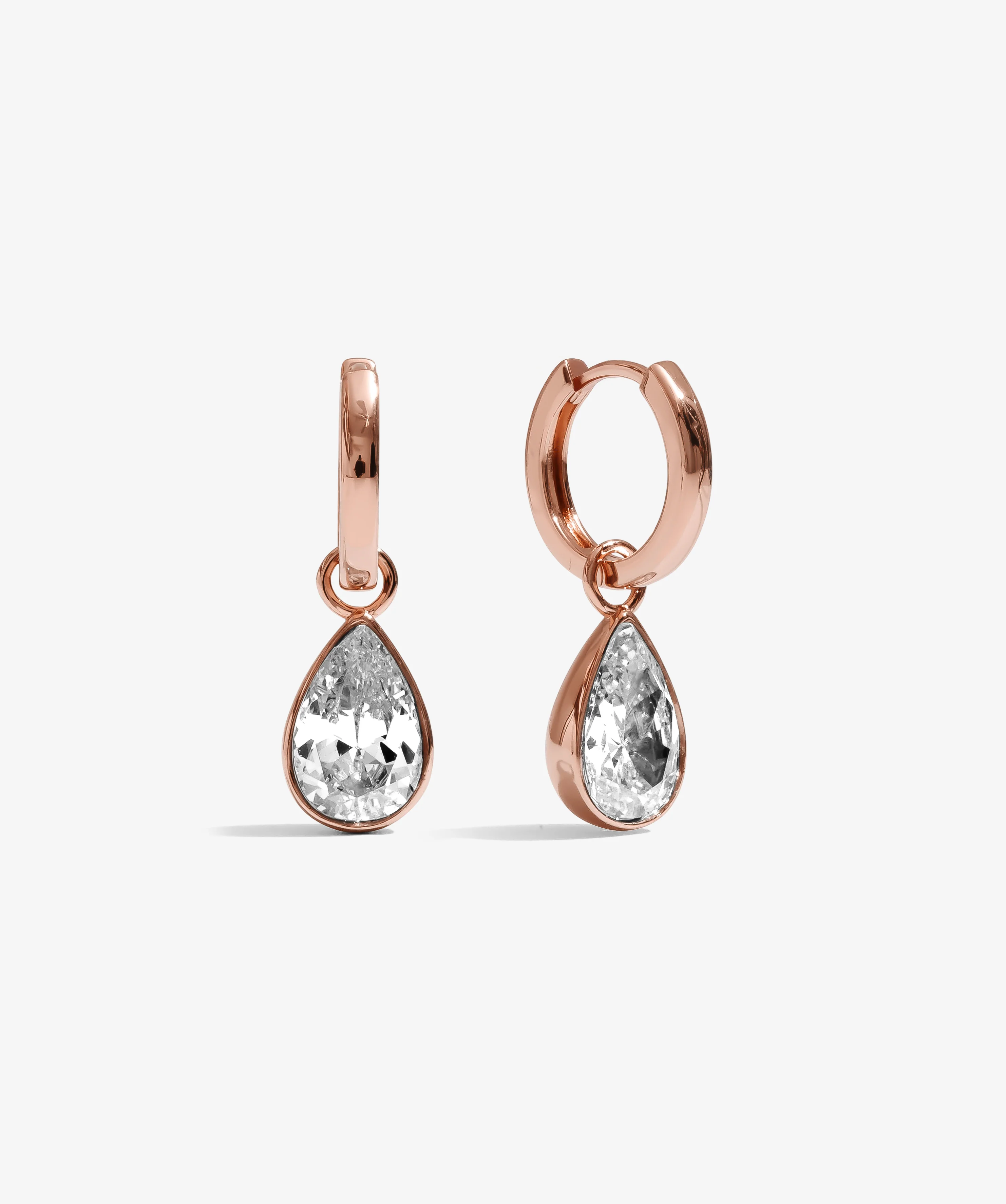 Teardrop Hoop Earrings - Rose