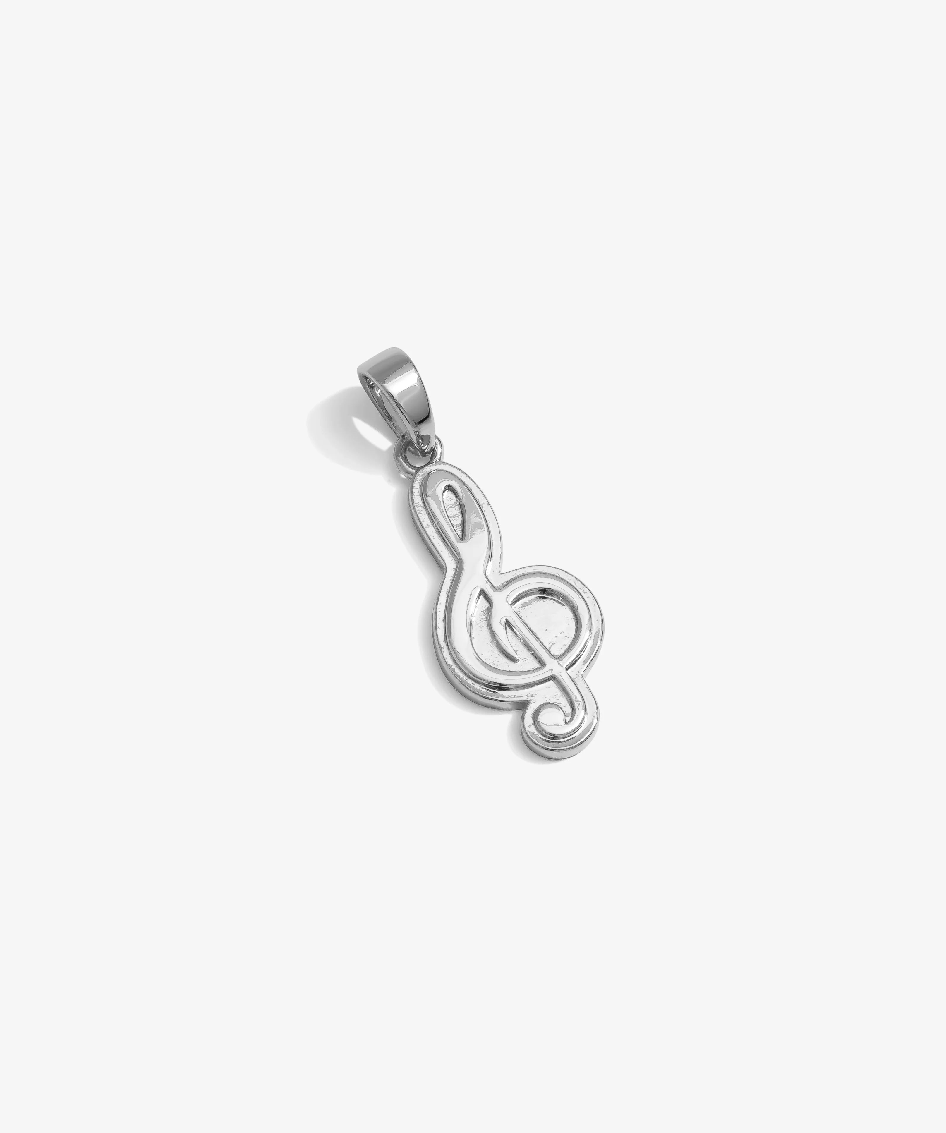 Treble Clef Pendant - White