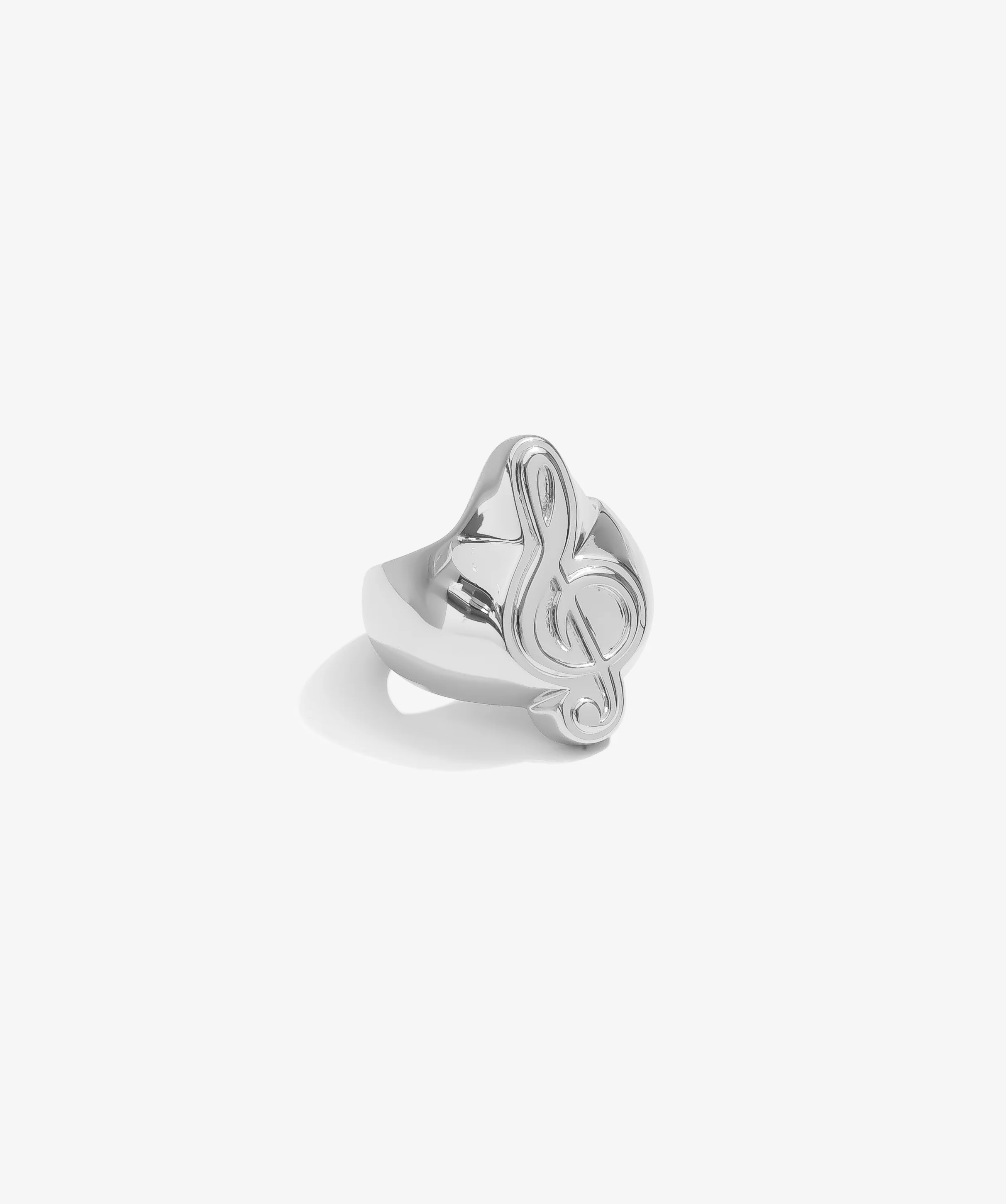 Treble Clef Ring - White