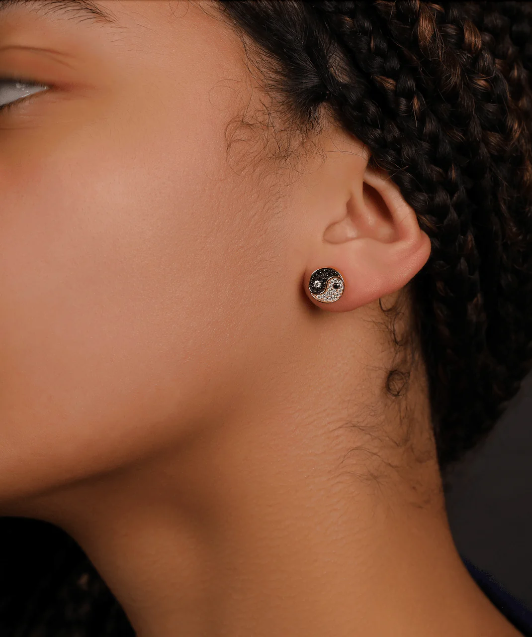 Yin & Yang Earrings (Gold) - Image 2